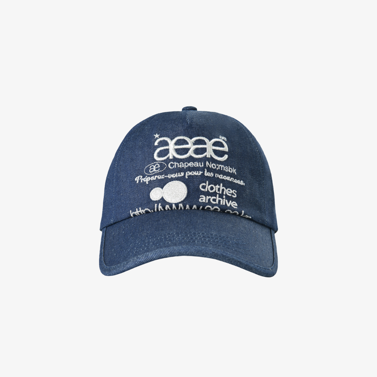 WEB LOGO DENIM 5 PANNEL CAP [MID BLUE]
