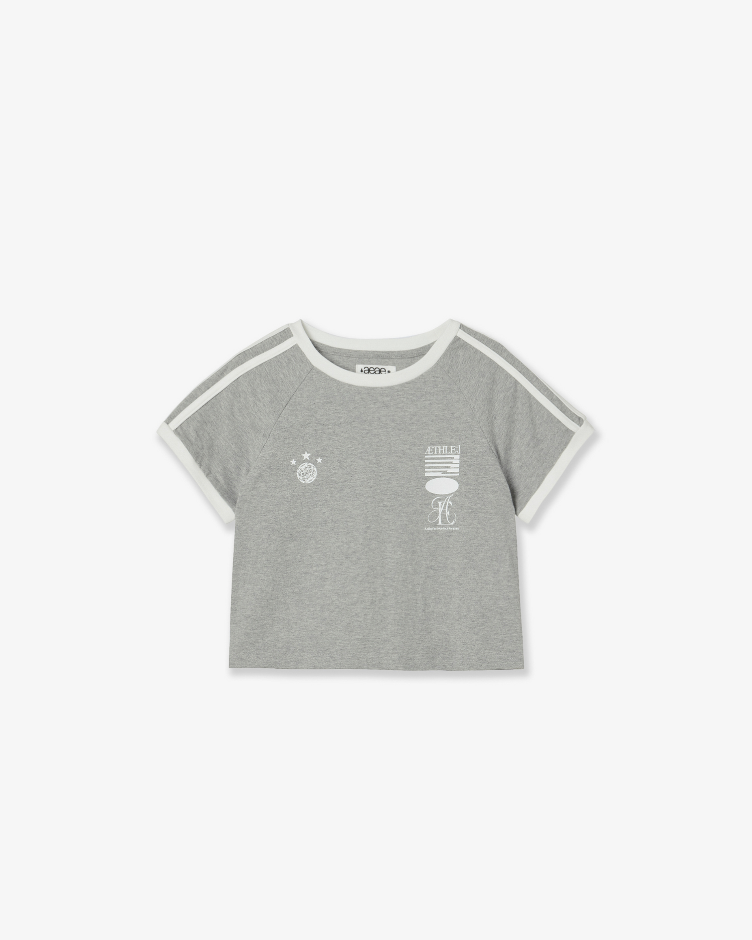 ATHLETE STRIPE HALF T-SHIRTS [MELANGE GREY]