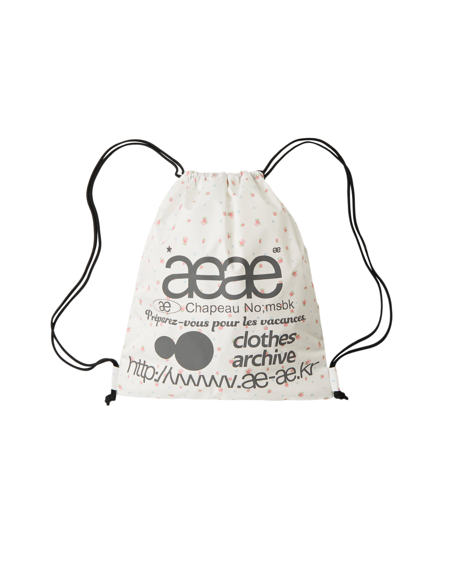 WEB LOGO FLOWER GYM SACK [WHITE]