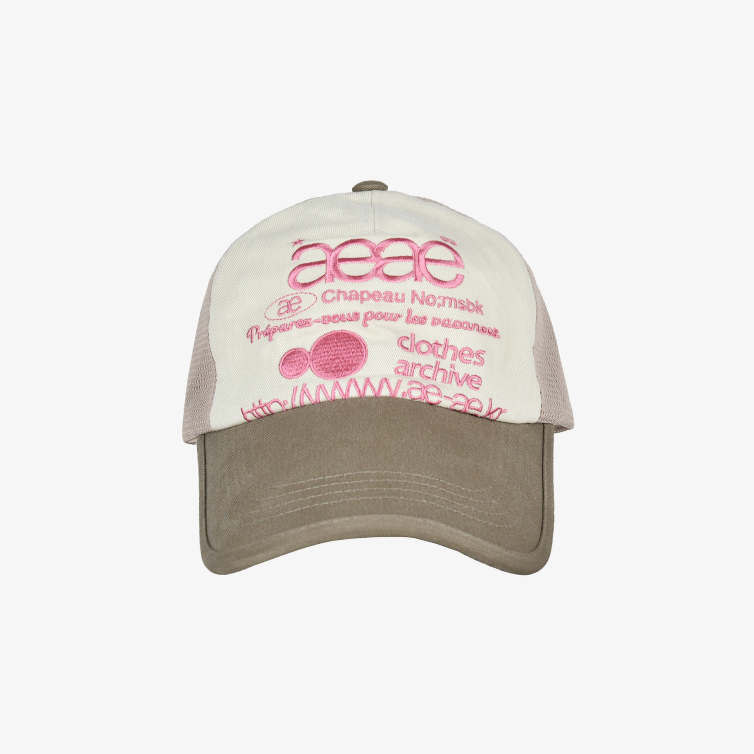 WEB LOGO MESH CAP [OLIVE/BEIGE]
