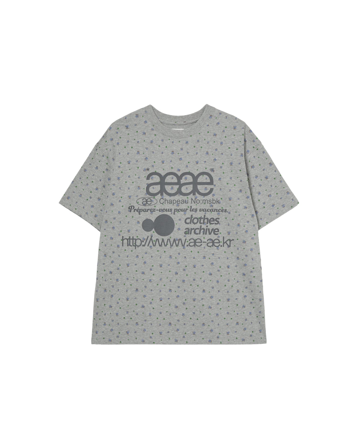 WEB LOGO FLOWER T-SHIRTS [MELANGE GREY]