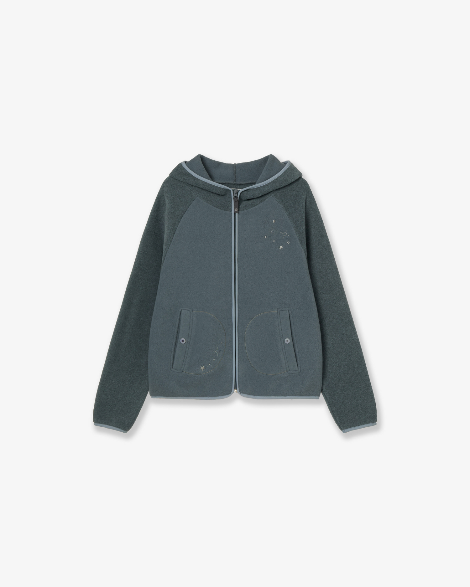 STELLA FLEECE ZIP UP HOODIE [BLUE]