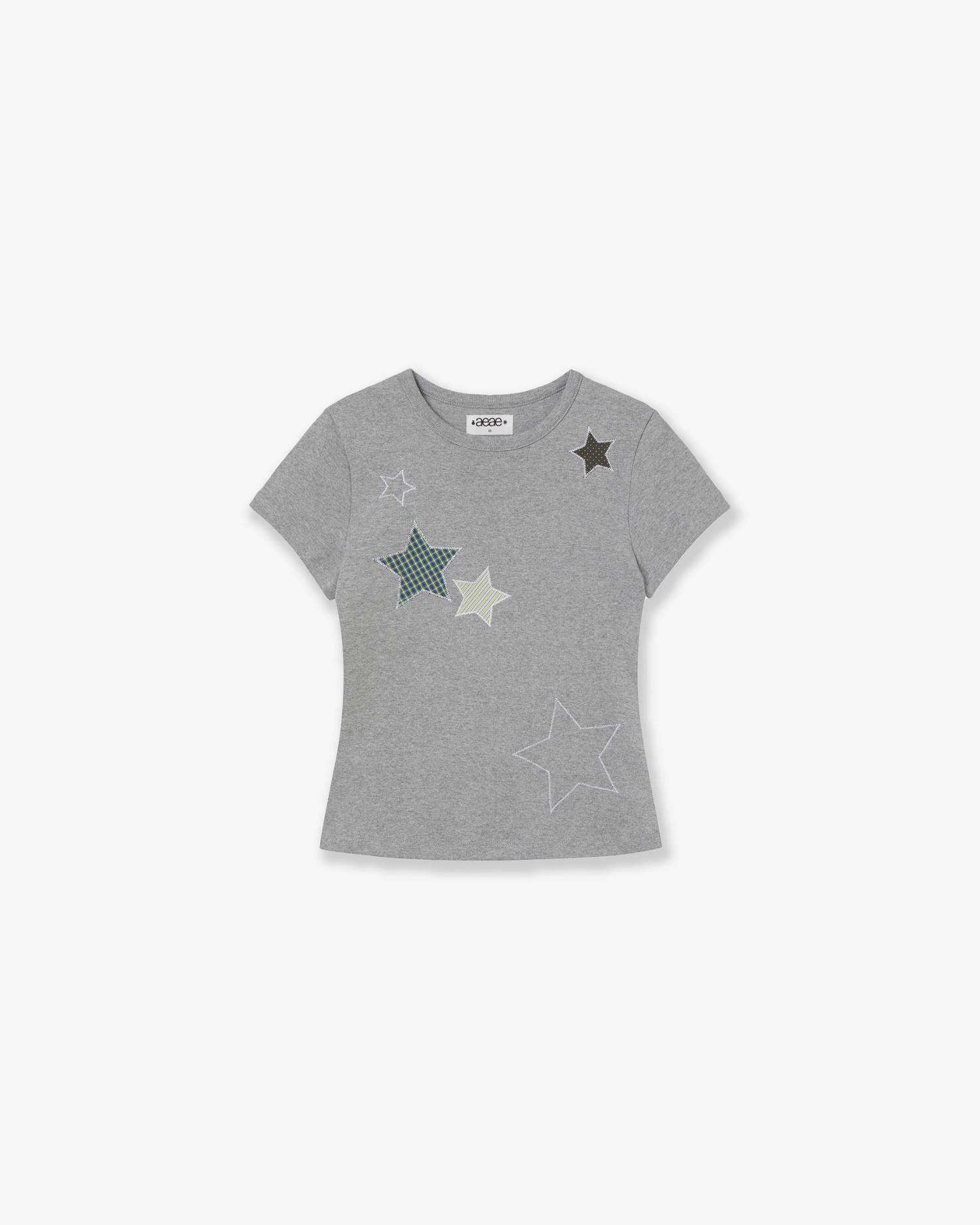 CHECK STAR TEE [MELANGE GREY]