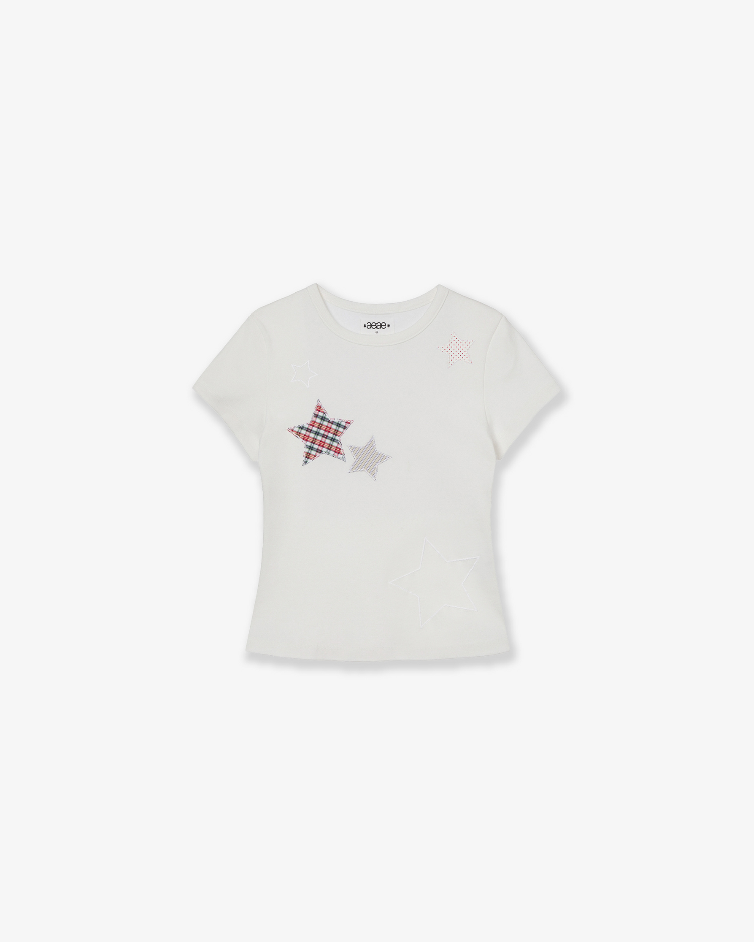 CHECK STAR TEE [WHITE]