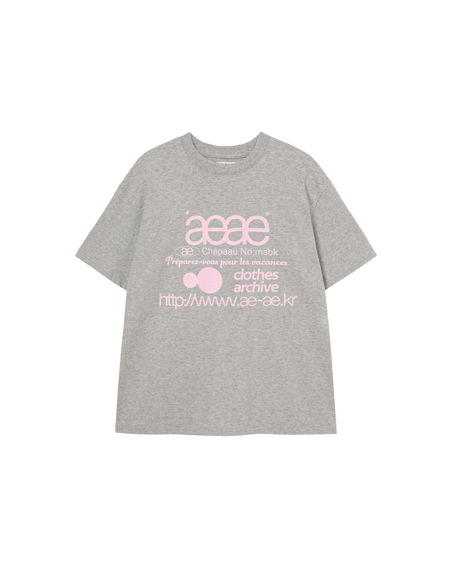 WEB LOGO T-SHIRTS [GREY/PINK]
