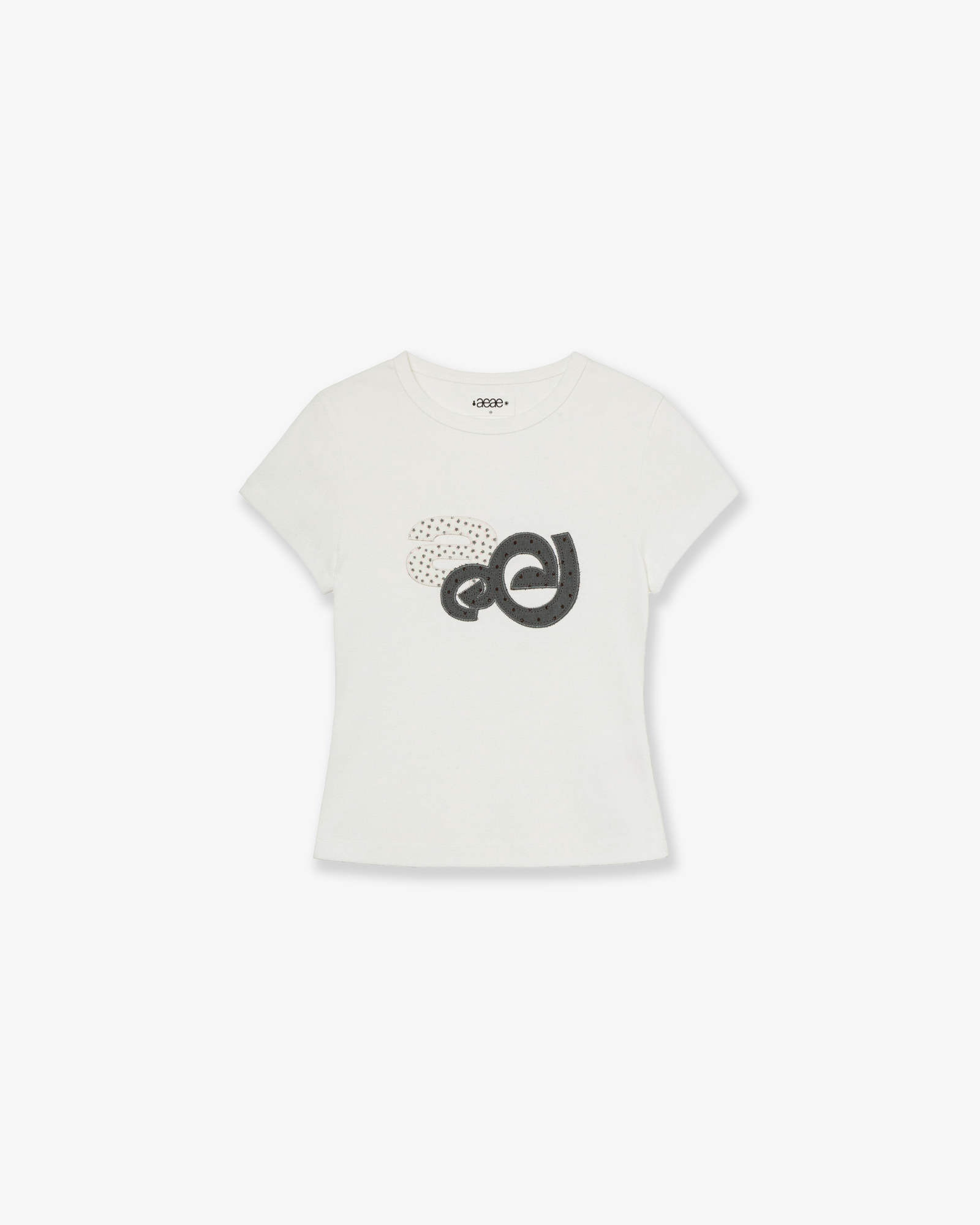 【6月中旬お届けアイテム】APPLIQUE FLOWER LOGO TEE [WHITE]
