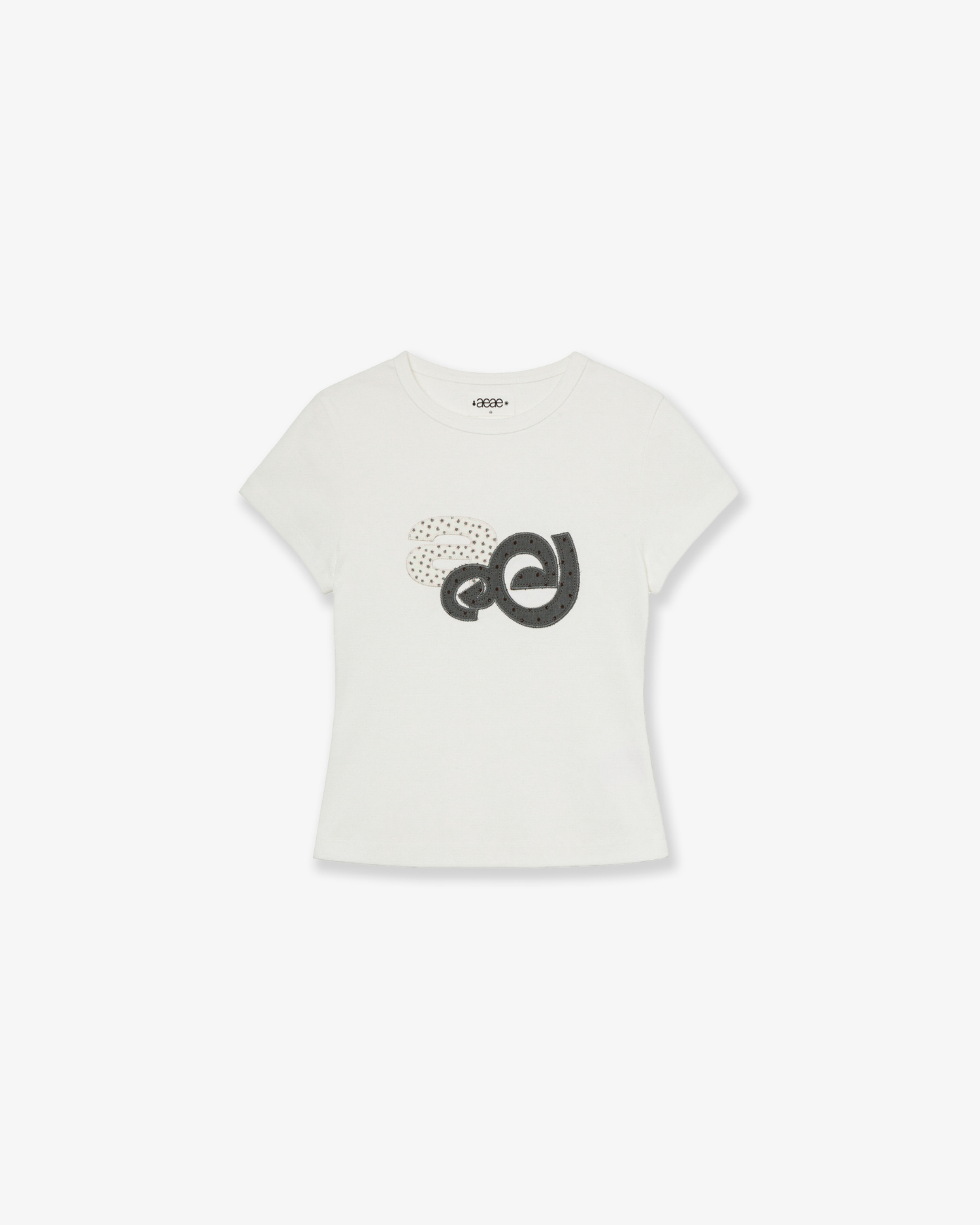 【6月中旬お届けアイテム】APPLIQUE FLOWER LOGO TEE [WHITE]