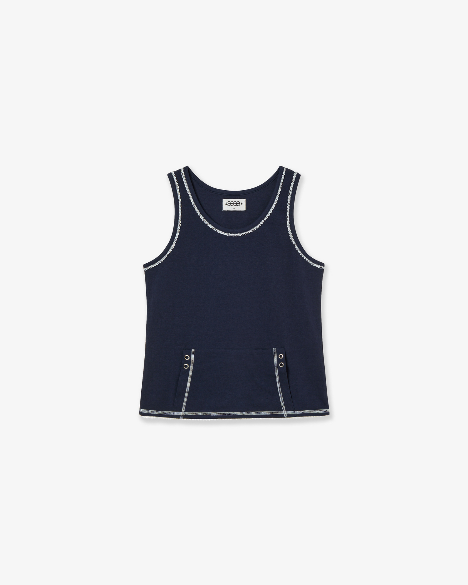 LACE POCKET SLEEVELESS [NAVY]