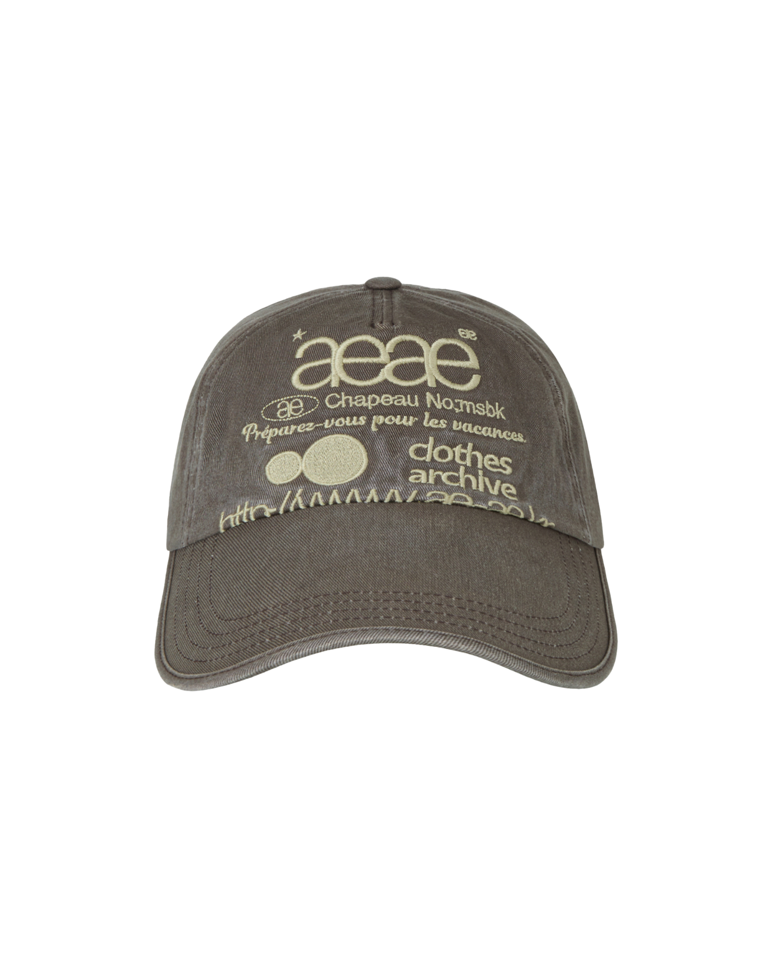 【予約商品】WEB LOGO WASHED 5 PANNEL BALL CAP [BROWN]