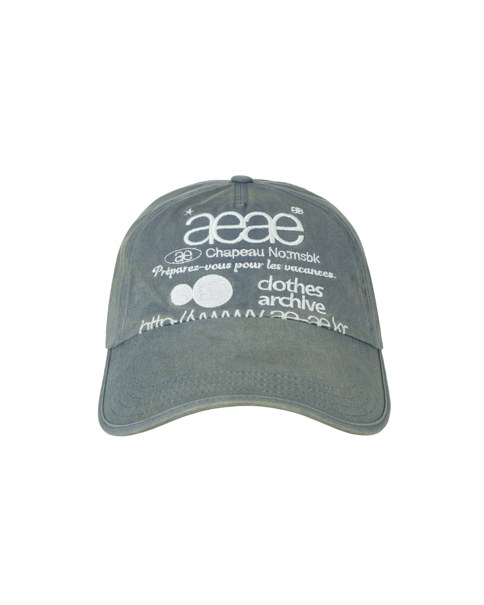 WEB LOGO WASHED 5 PANNEL BALL CAP [COPEN BLUE]