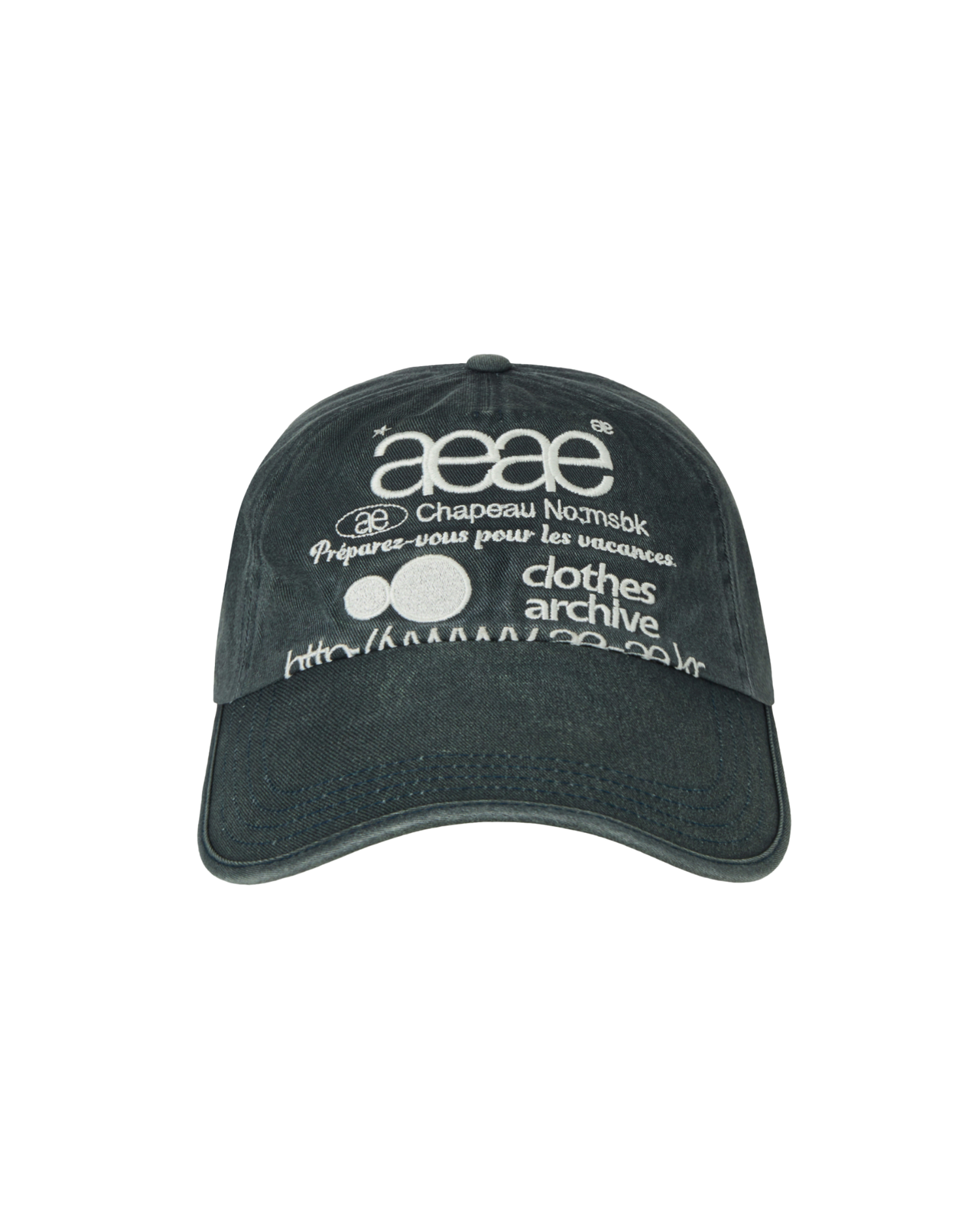 WEB LOGO WASHED 5 PANNEL BALL CAP [NAVY]
