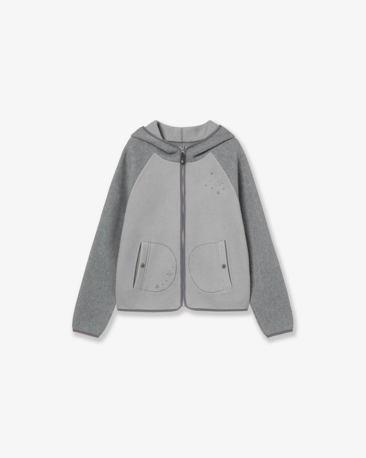 STELLA FLEECE ZIP UP HOODIE [GREY]