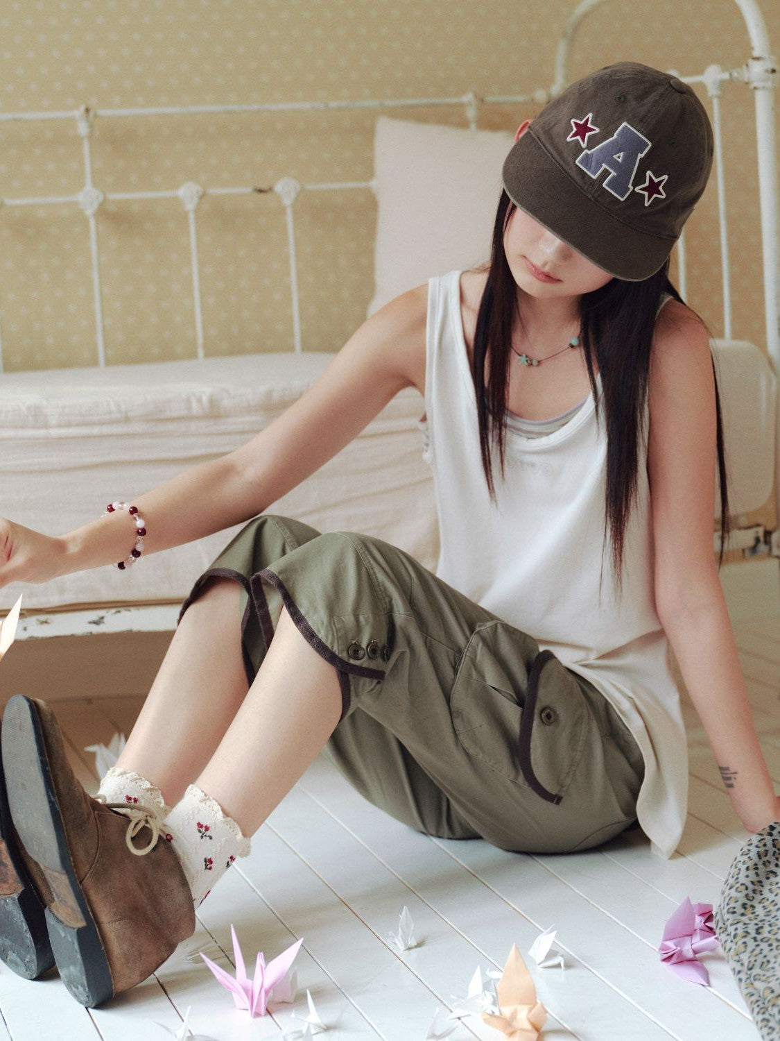 STRIPE LAYERED SLEEVELESS [IVORY]