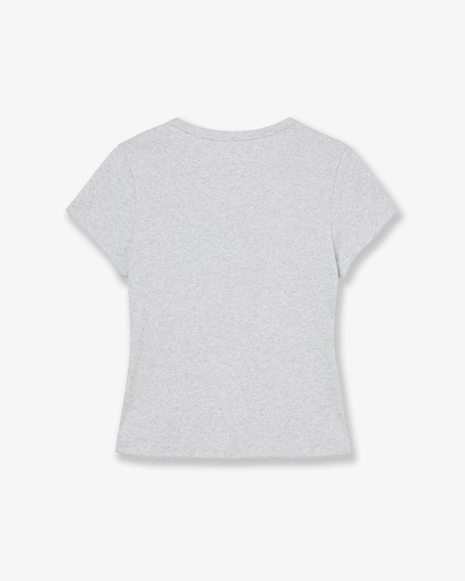 APPLIQUE FLOWER LOGO TEE [LIGHT GREY]