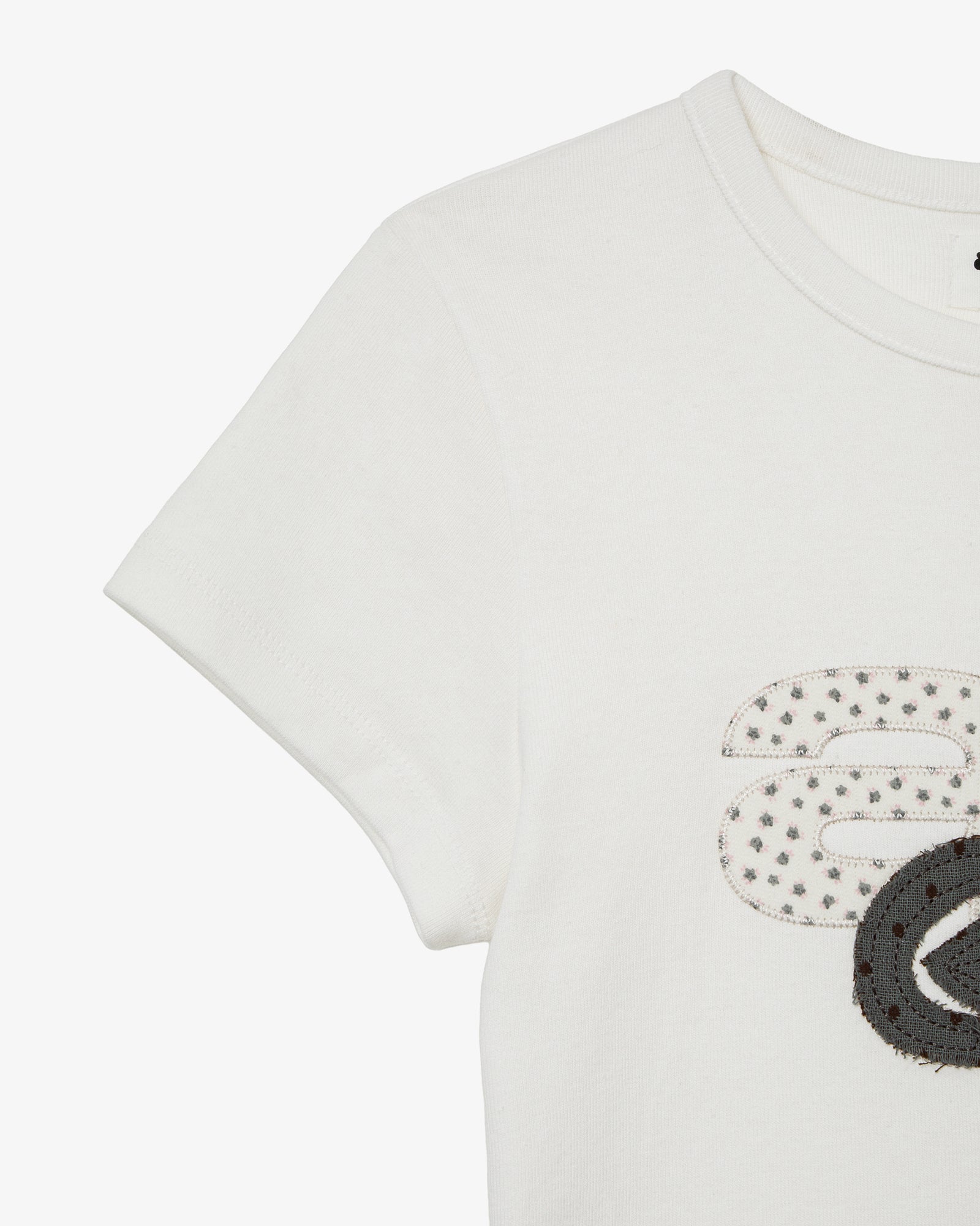 APPLIQUE FLOWER LOGO TEE [WHITE]