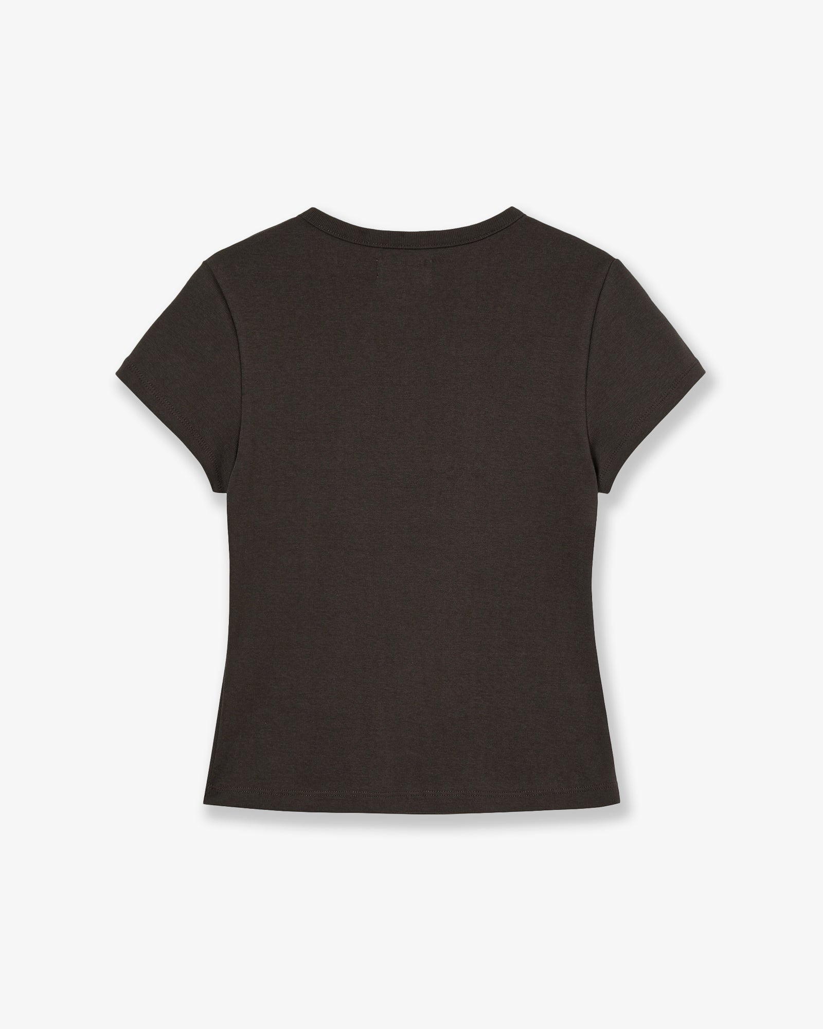 APPLIQUE FLOWER LOGO TEE [DARK BROWN]