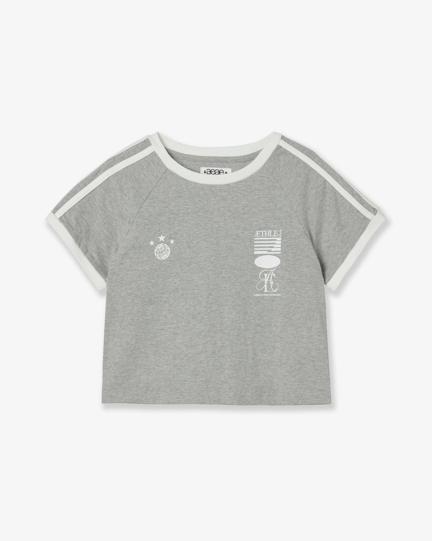 ATHLETE STRIPE HALF T-SHIRTS [MELANGE GREY]