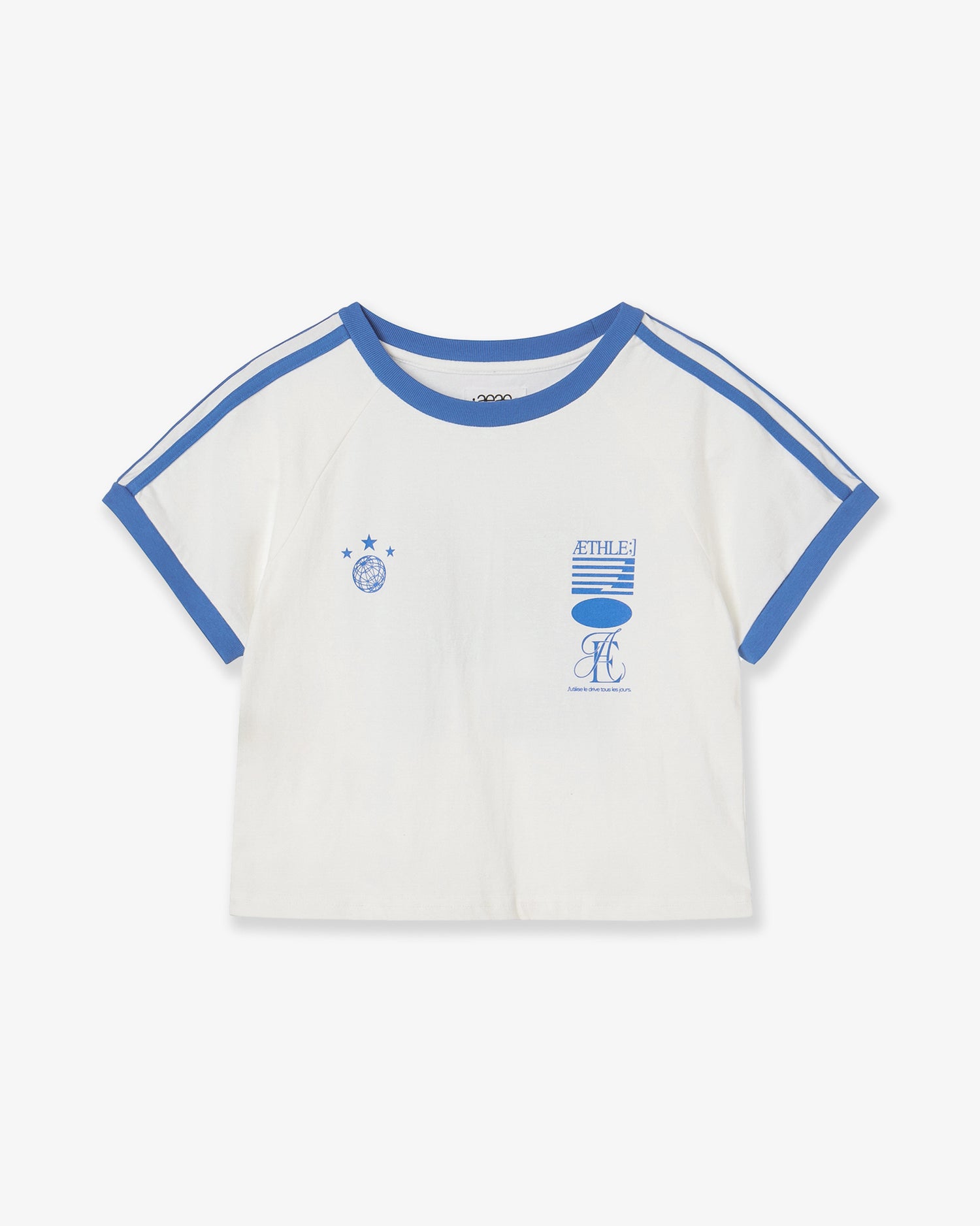 ATHLETE STRIPE HALF T-SHIRTS [WHITE]