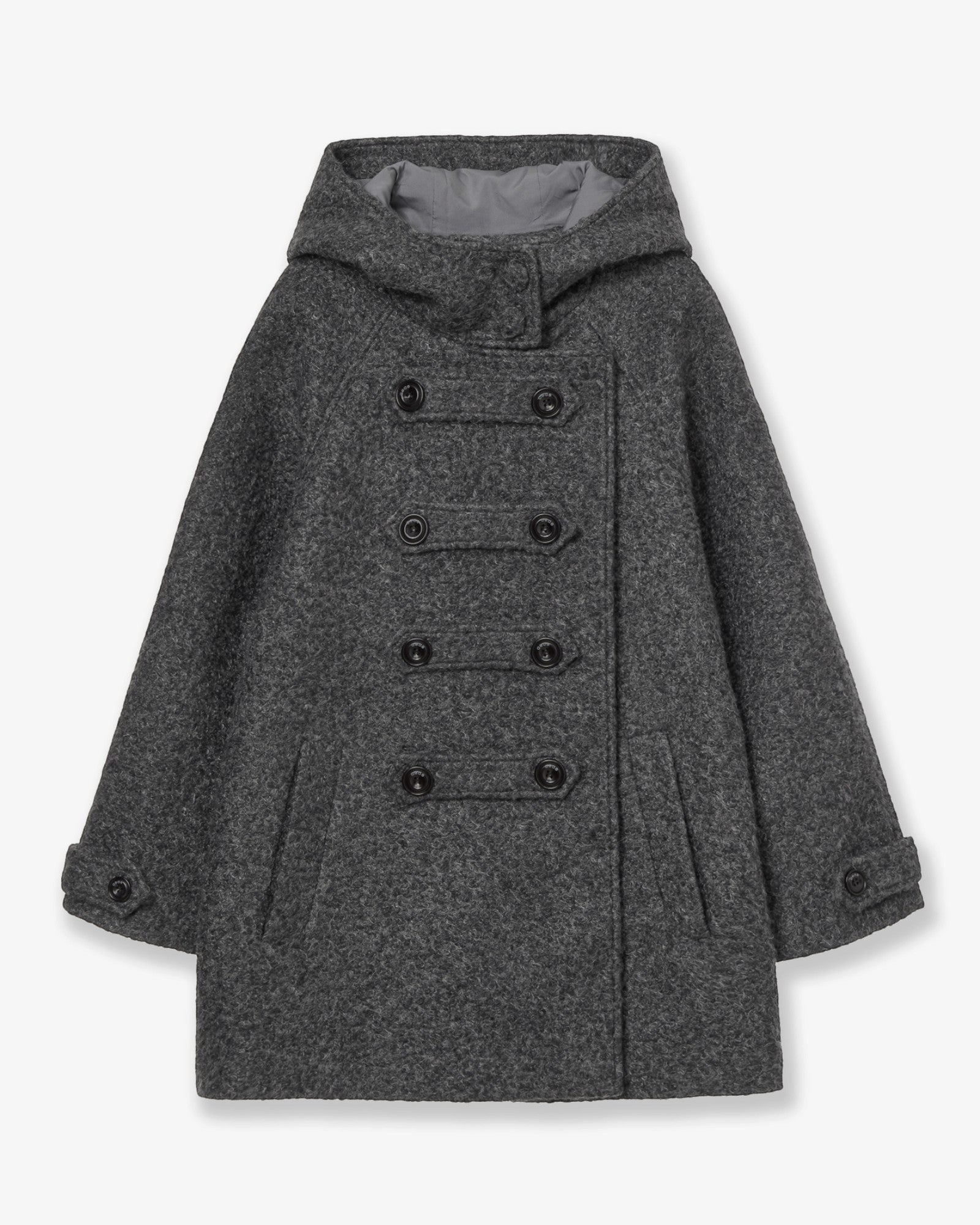 BIG BUTTON HALF COAT [CHARCOAL]