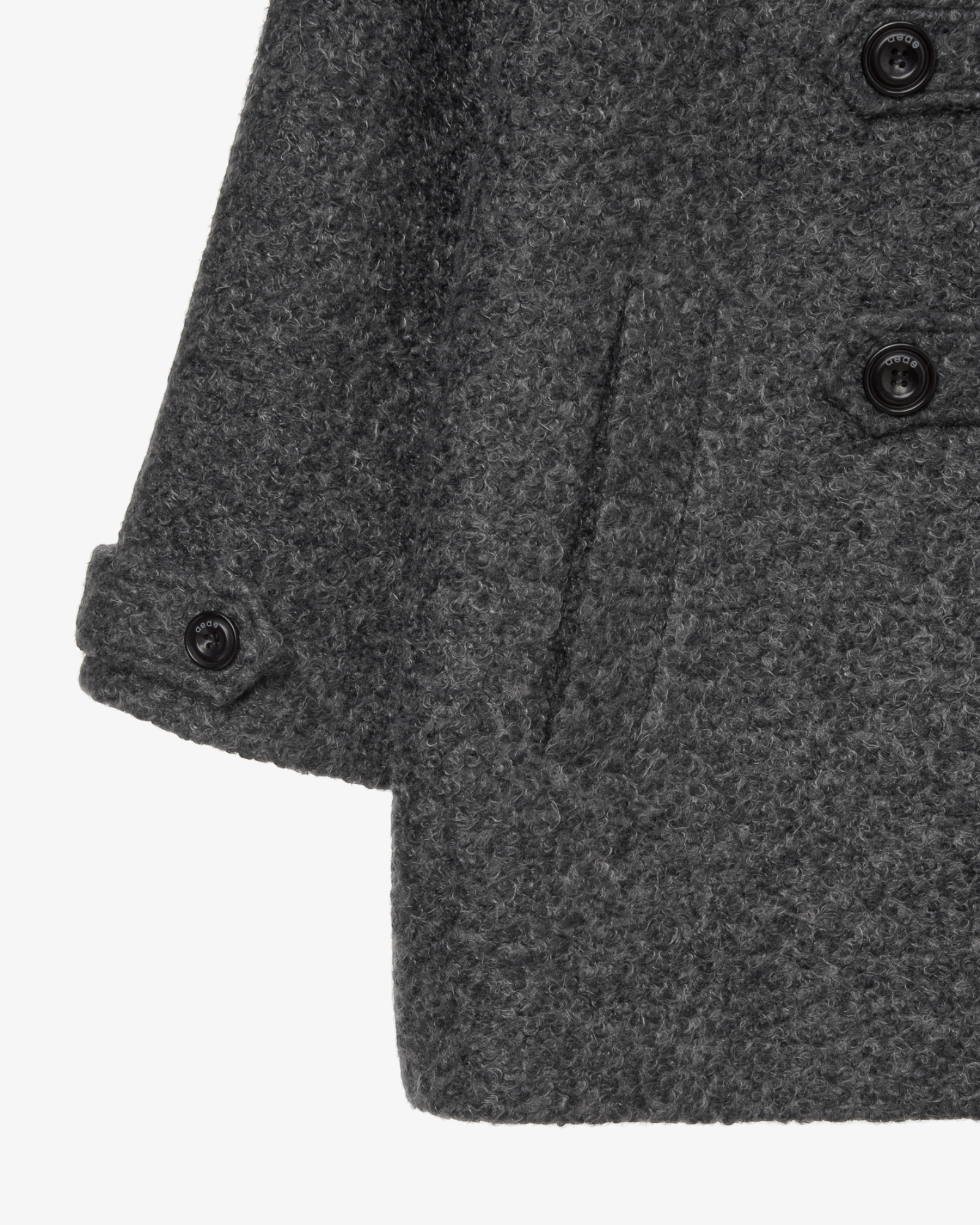 BIG BUTTON HALF COAT [CHARCOAL]