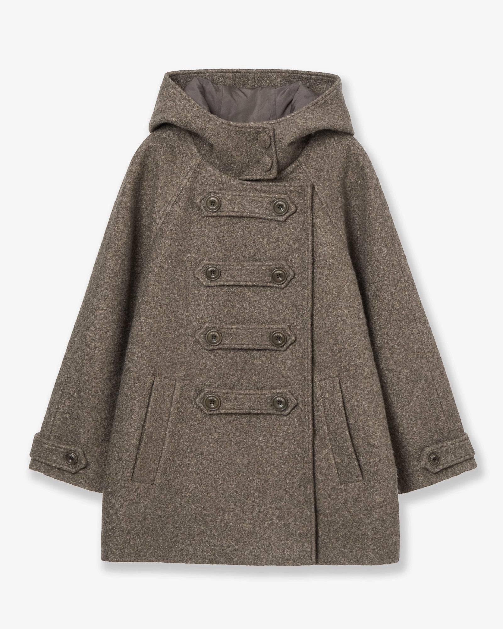 BIG BUTTON HALF COAT [OATMEAL]