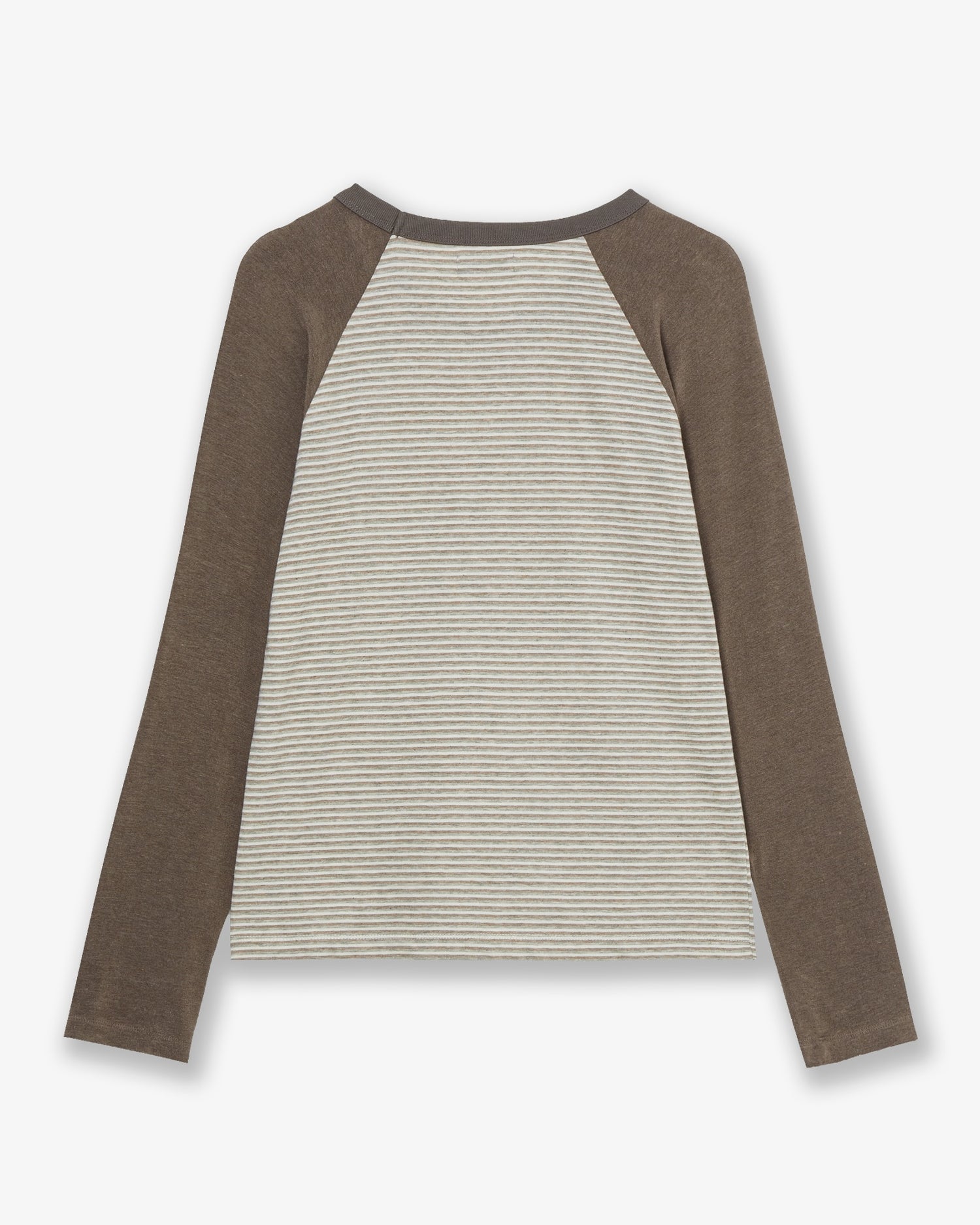 BUTTON SHIRRING POCKET TEE [BROWN]