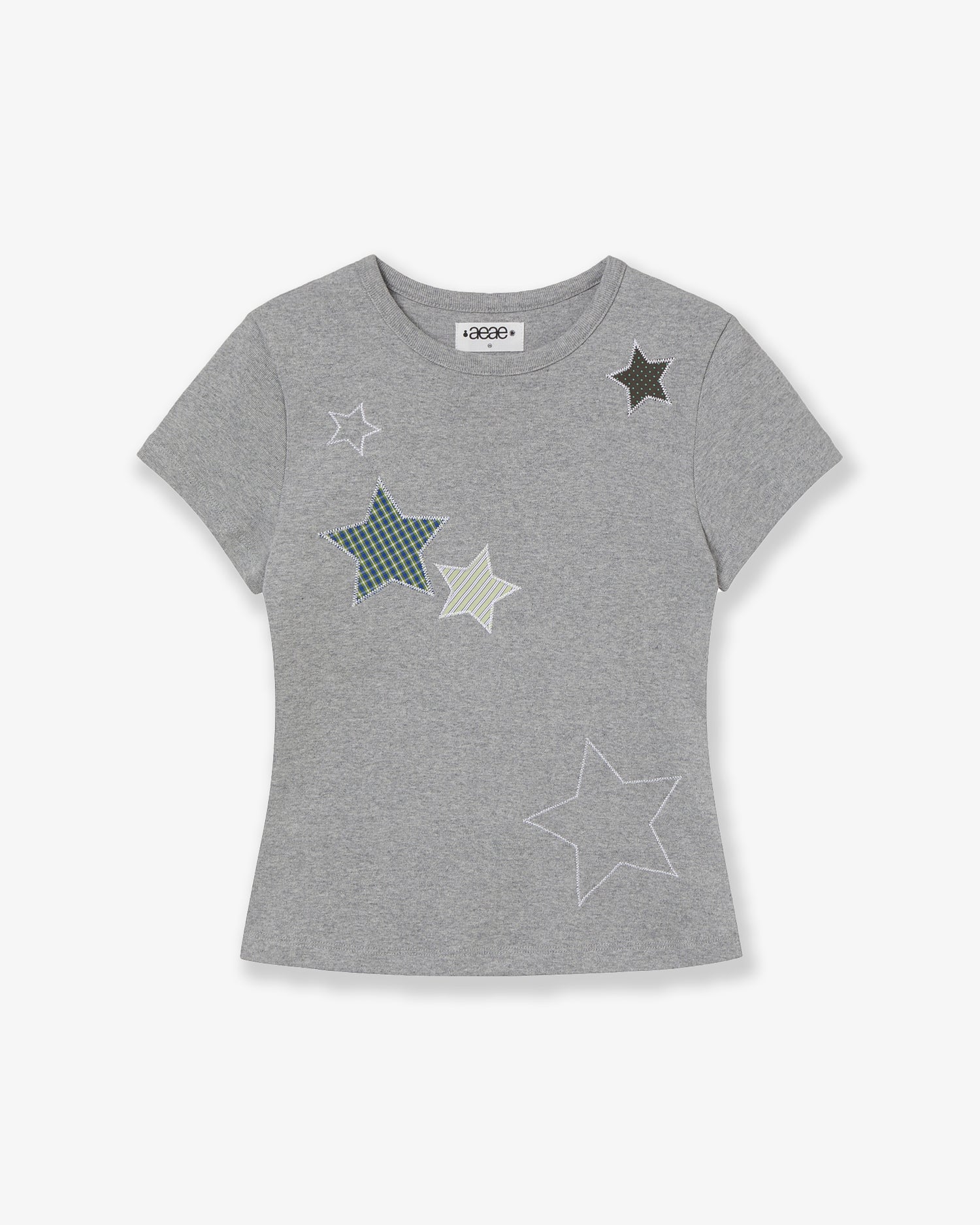 CHECK STAR TEE [MELANGE GREY]