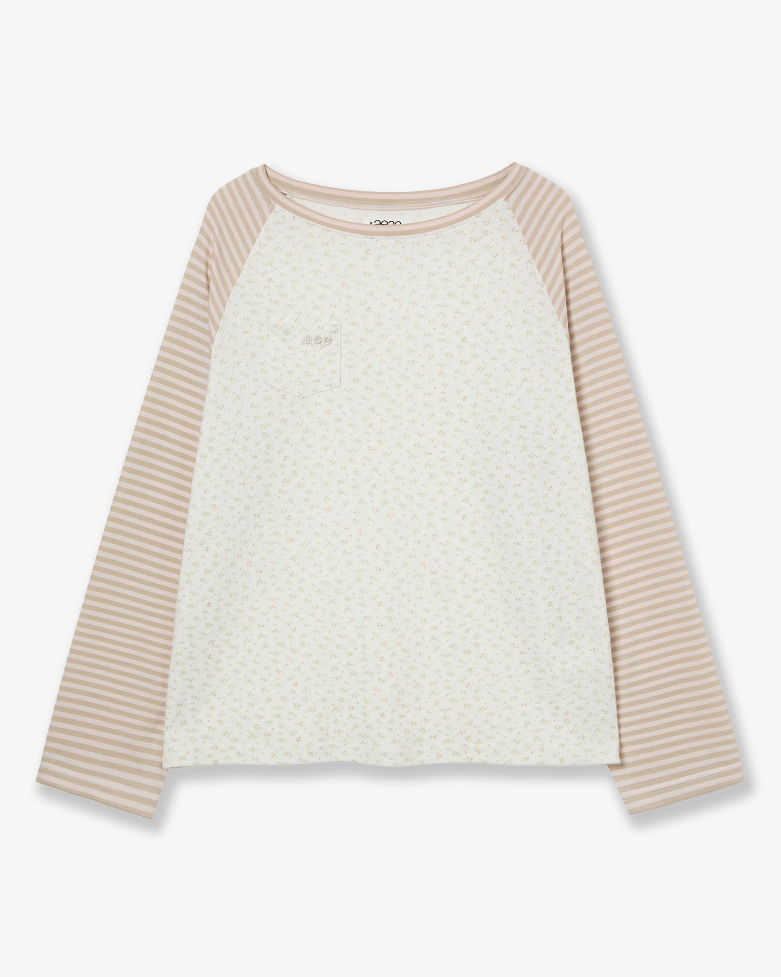 COZY FLOWER RAGLAN LONG SLEEVE [BEIGE]