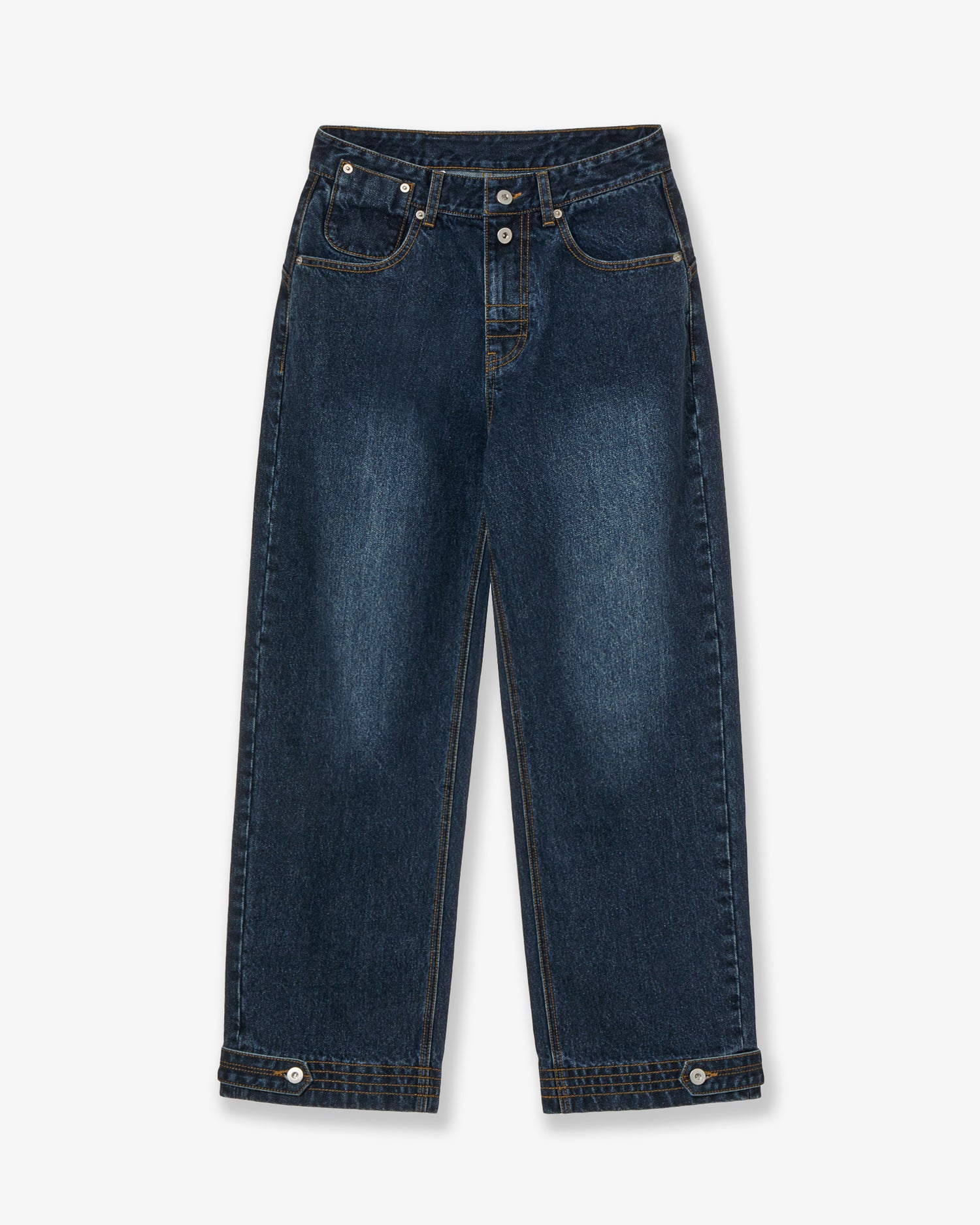 CURVE DENIM PANTS [DARK BLUE]