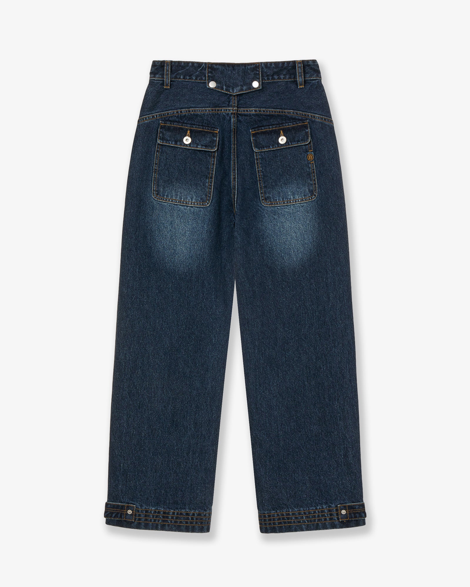 CURVE DENIM PANTS [DARK BLUE]