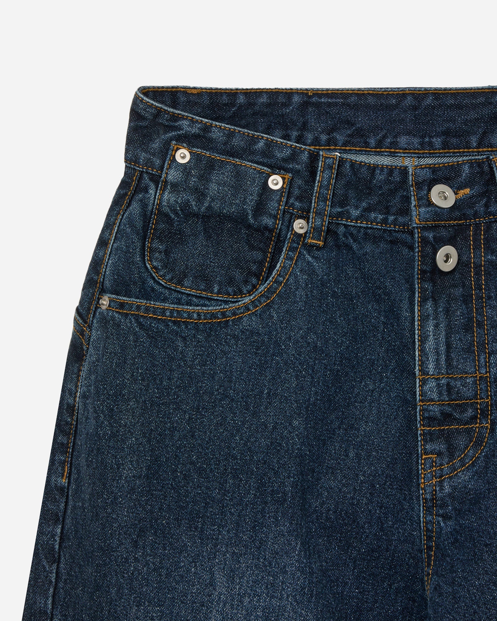 CURVE DENIM PANTS [DARK BLUE]