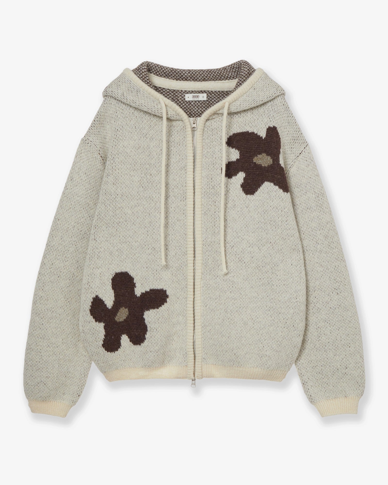 DAISY KNIT HOODIE [BEIGE]