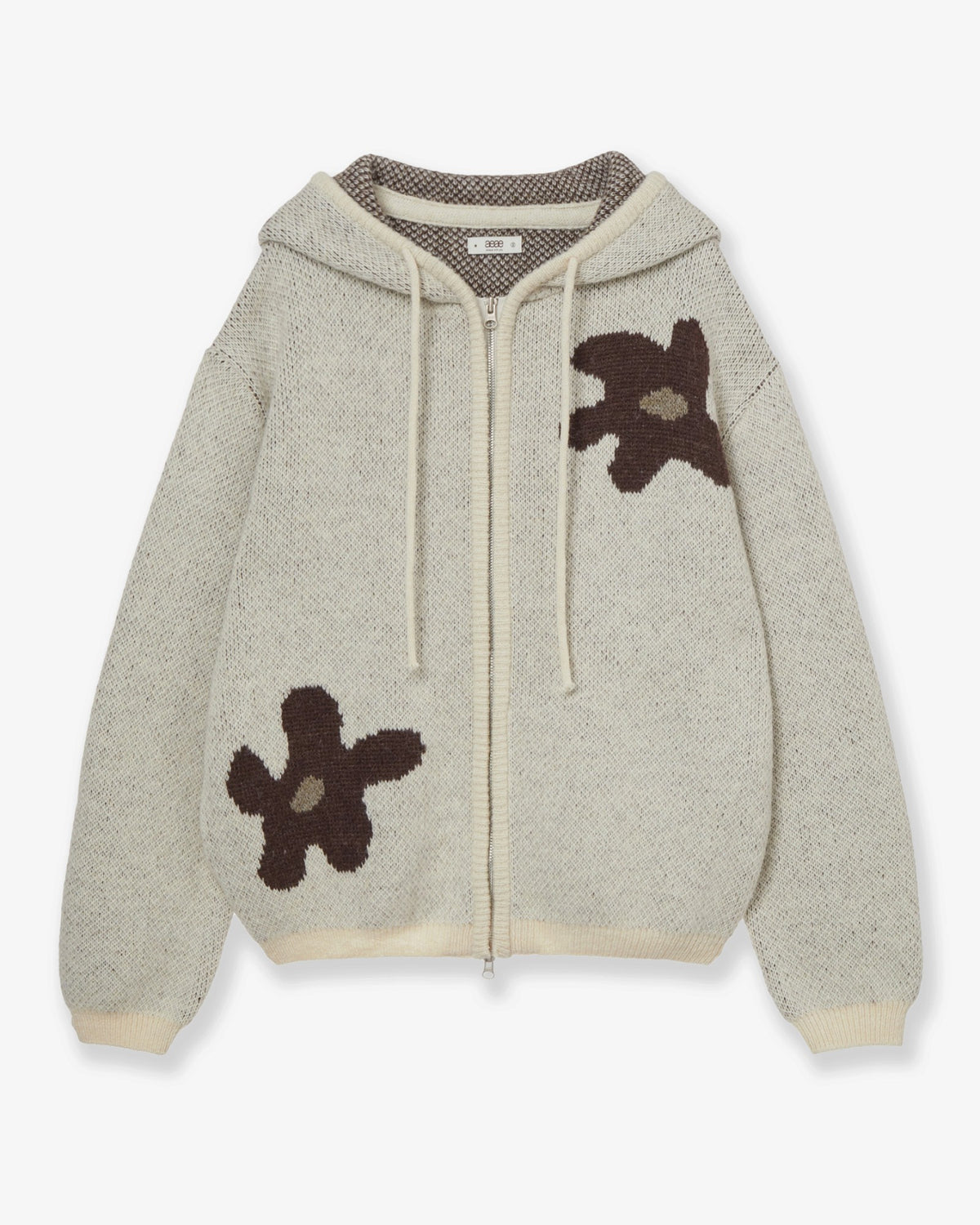 DAISY KNIT HOODIE [BEIGE]