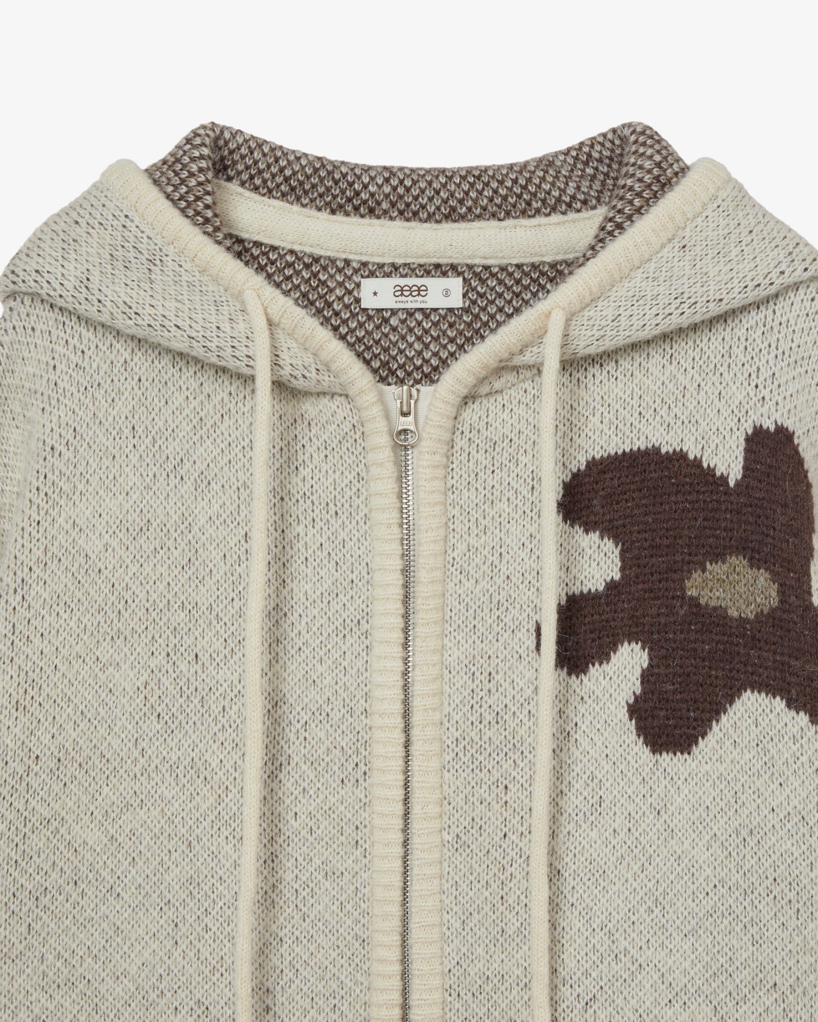 DAISY KNIT HOODIE [BEIGE]