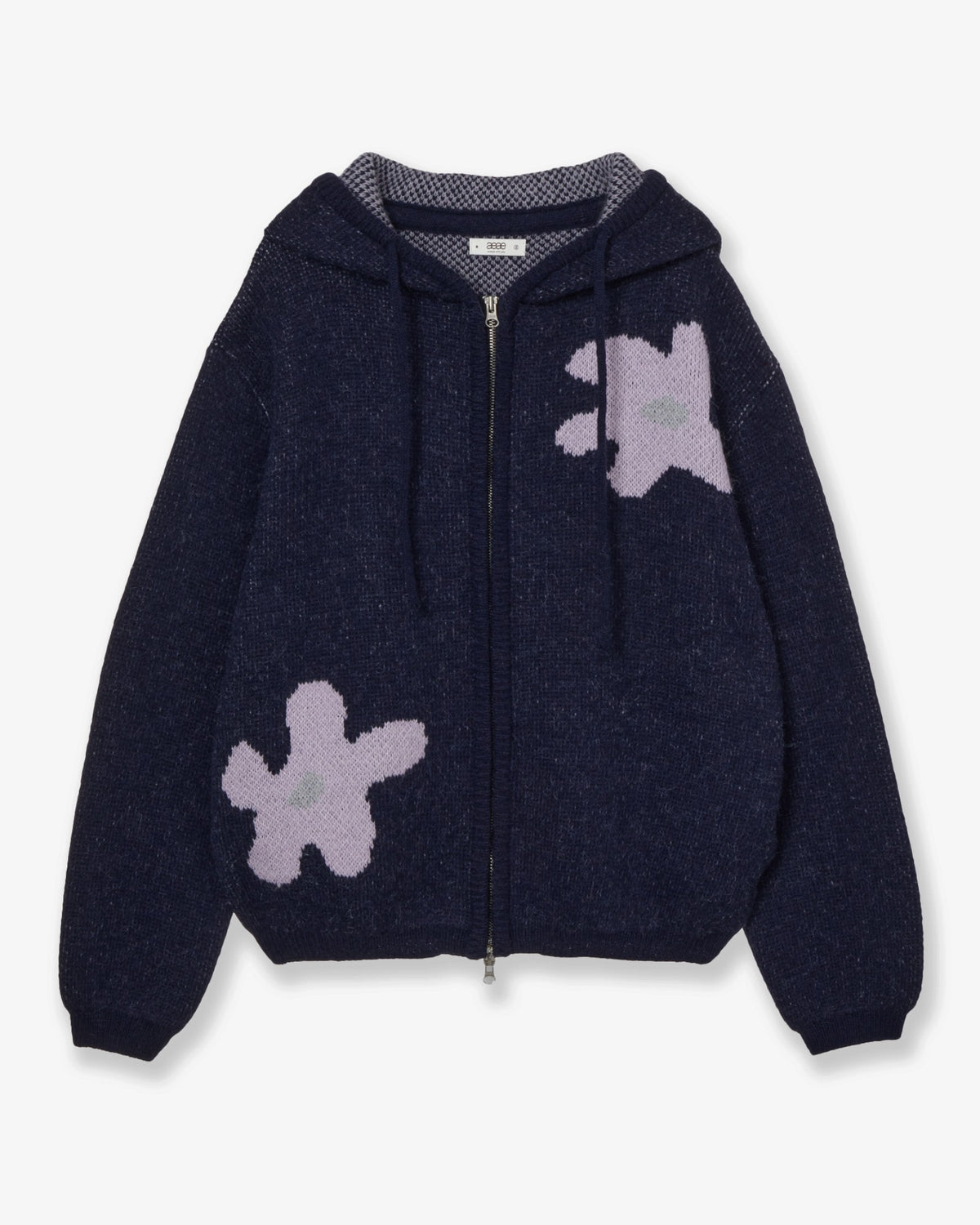 DAISY KNIT HOODIE [NAVY]