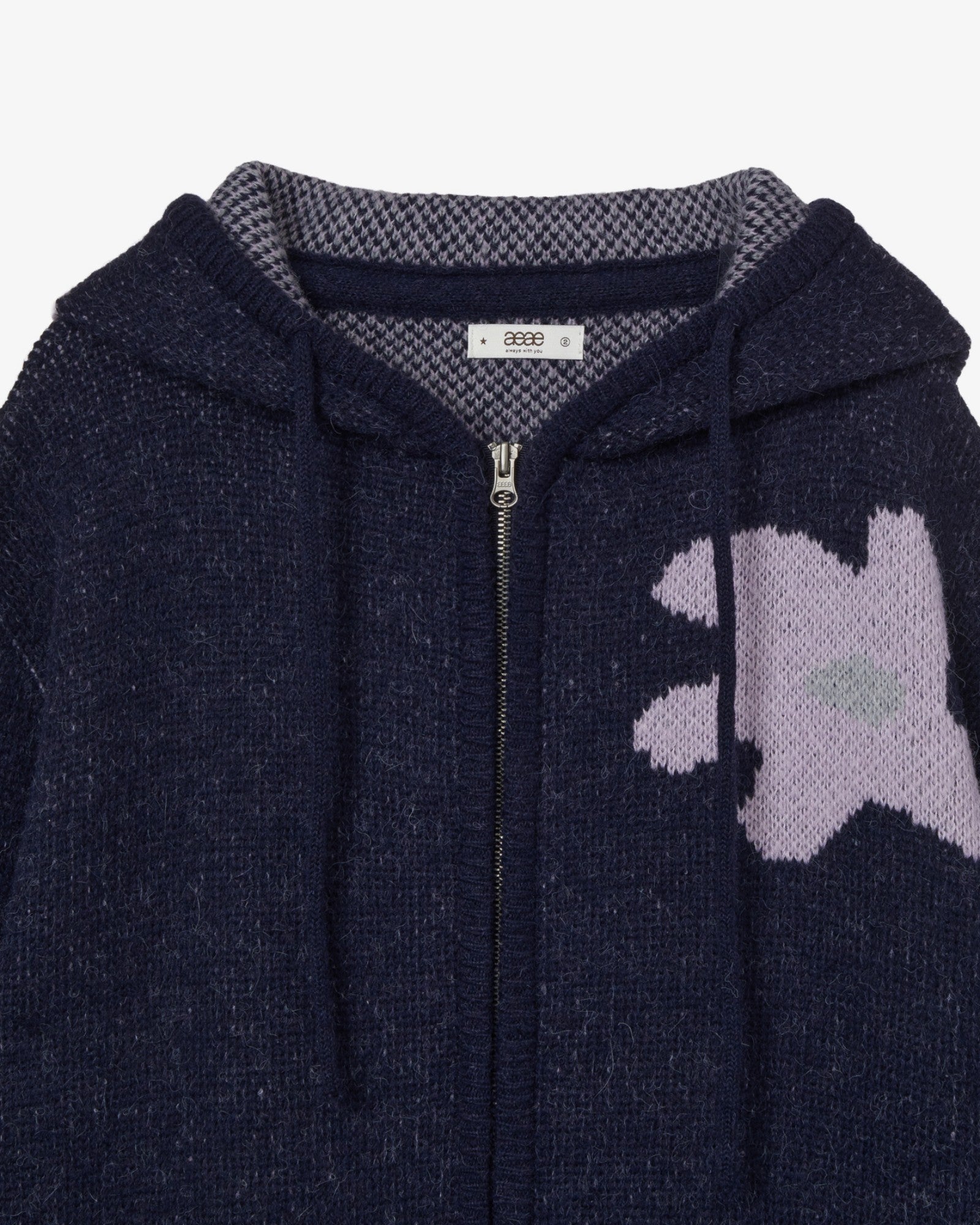 DAISY KNIT HOODIE [NAVY]