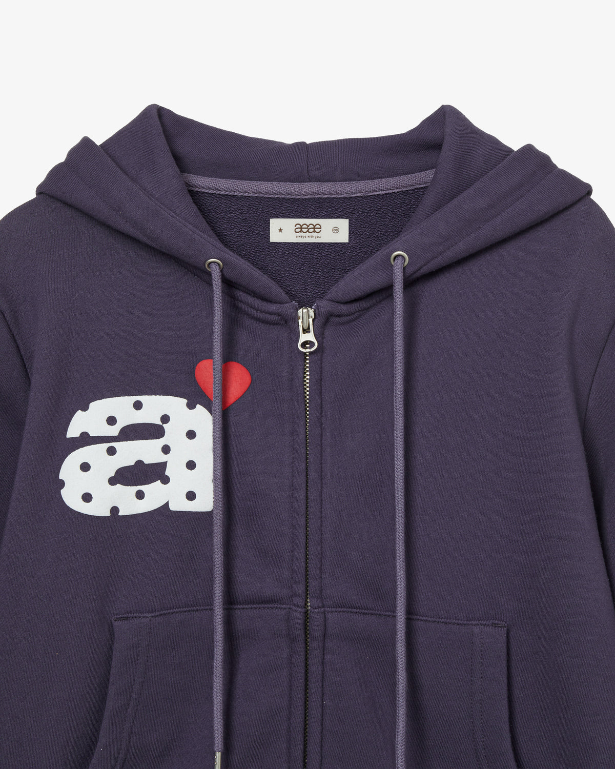 DOT SMALL LETTER CROP HOOD ZIP UP [PURPLE]