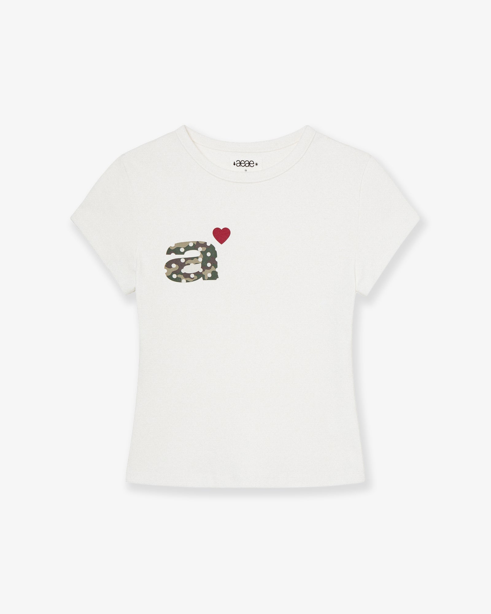 DOT SMALL LETTER TEE [WHITE/CAMO]