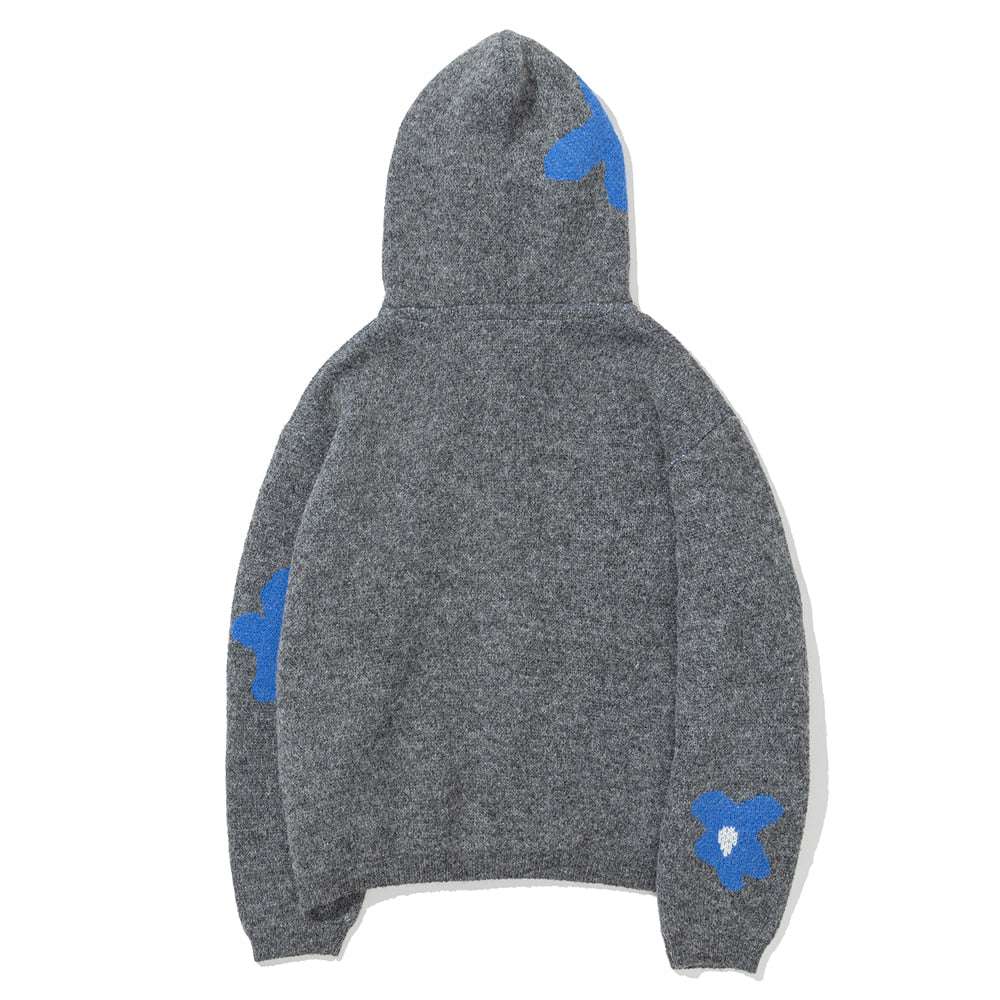 DAISY KNIT HOODIE [CHARCOAL GREY]