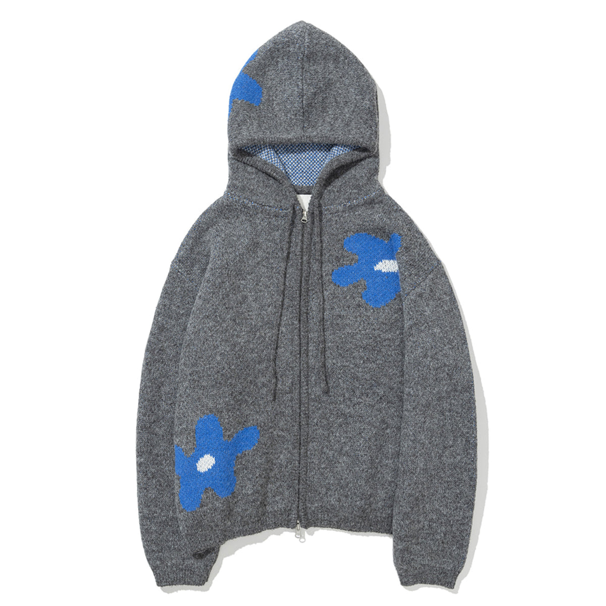 DAISY KNIT HOODIE [CHARCOAL GREY]
