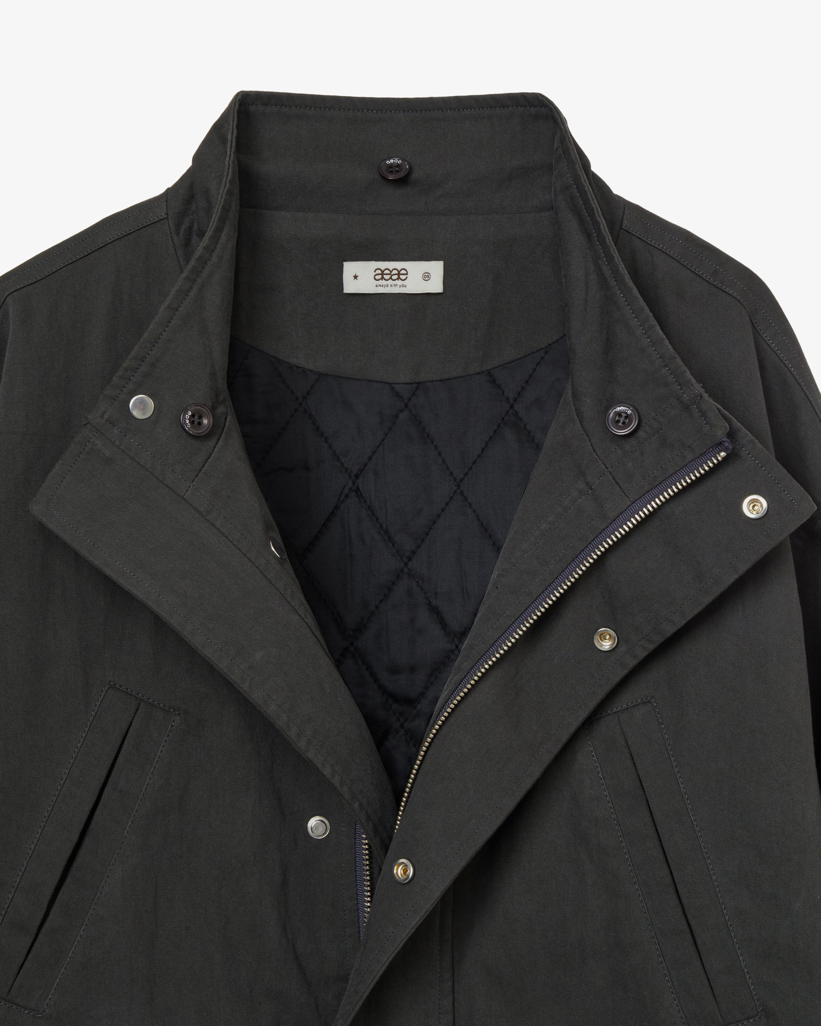 FLOWER BLOCK FIELD JACKET [CHARCOAL]