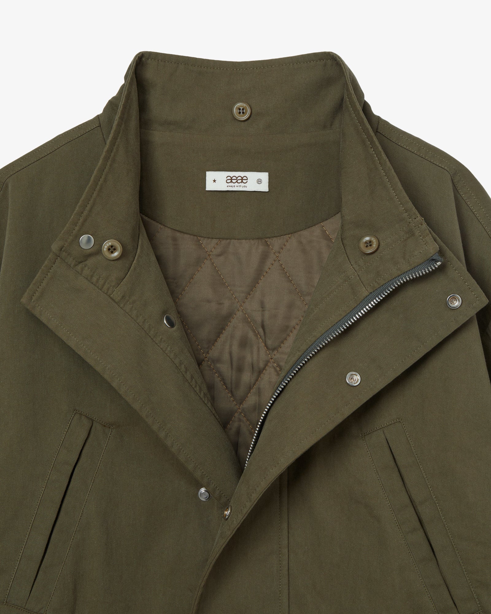 FLOWER BLOCK FIELD JACKET [OLIVE]