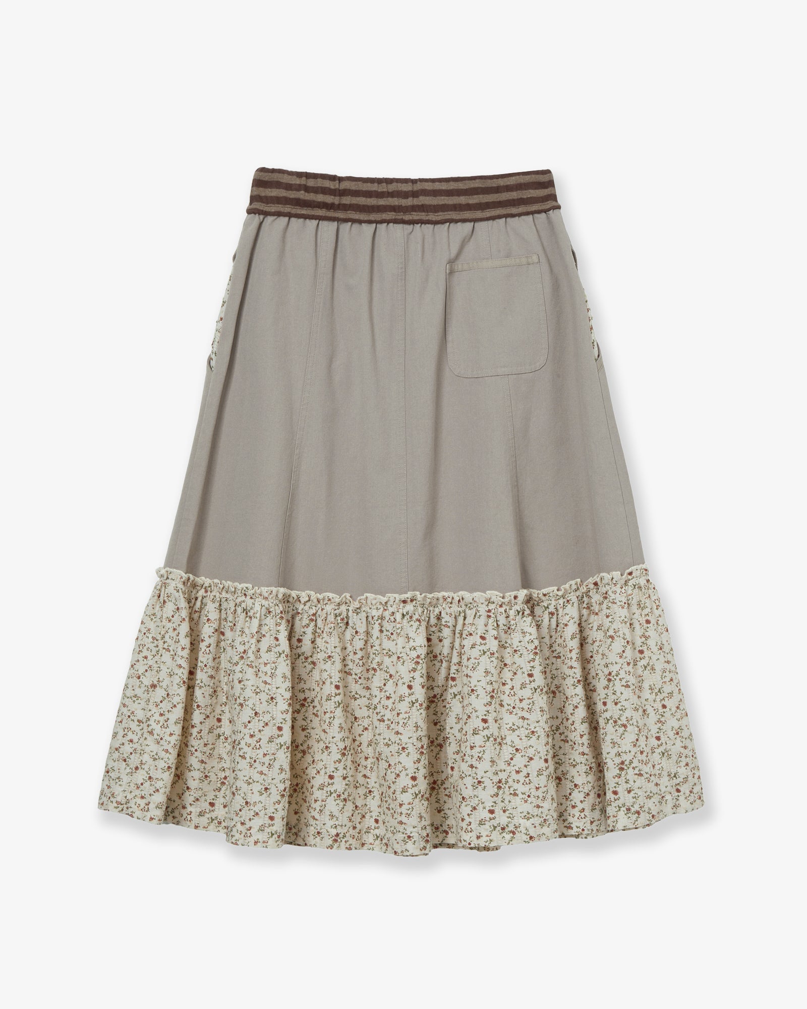 FLOWER BLOCK SKIRT [GREY]