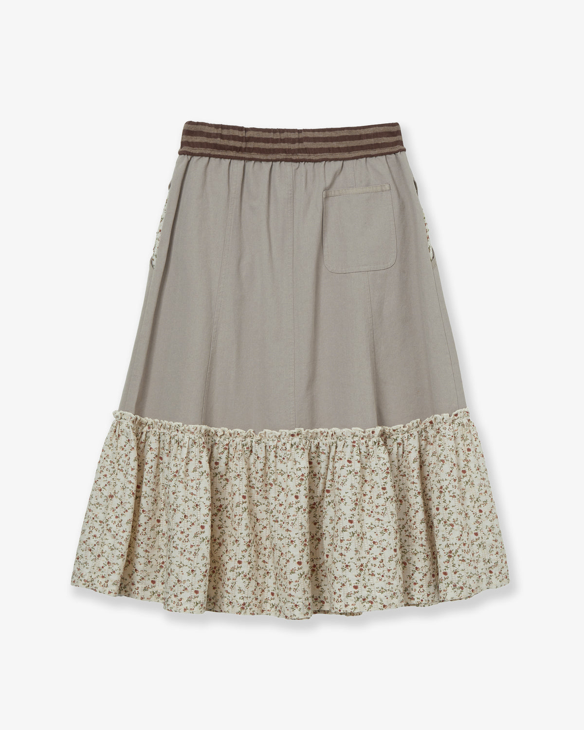 FLOWER BLOCK SKIRT [GREY]