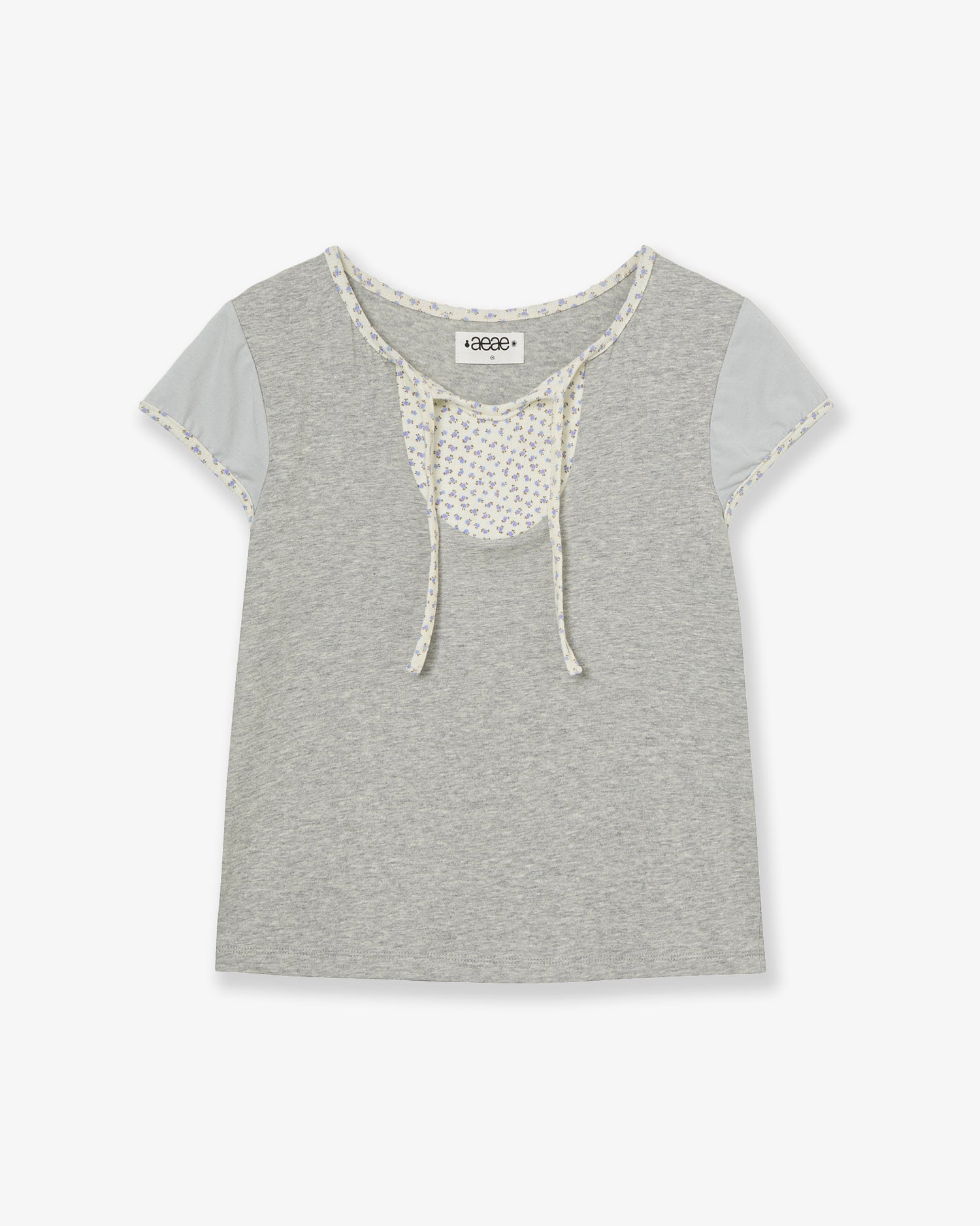 FLOWER BLOCK TEE [MELANGE GREY]