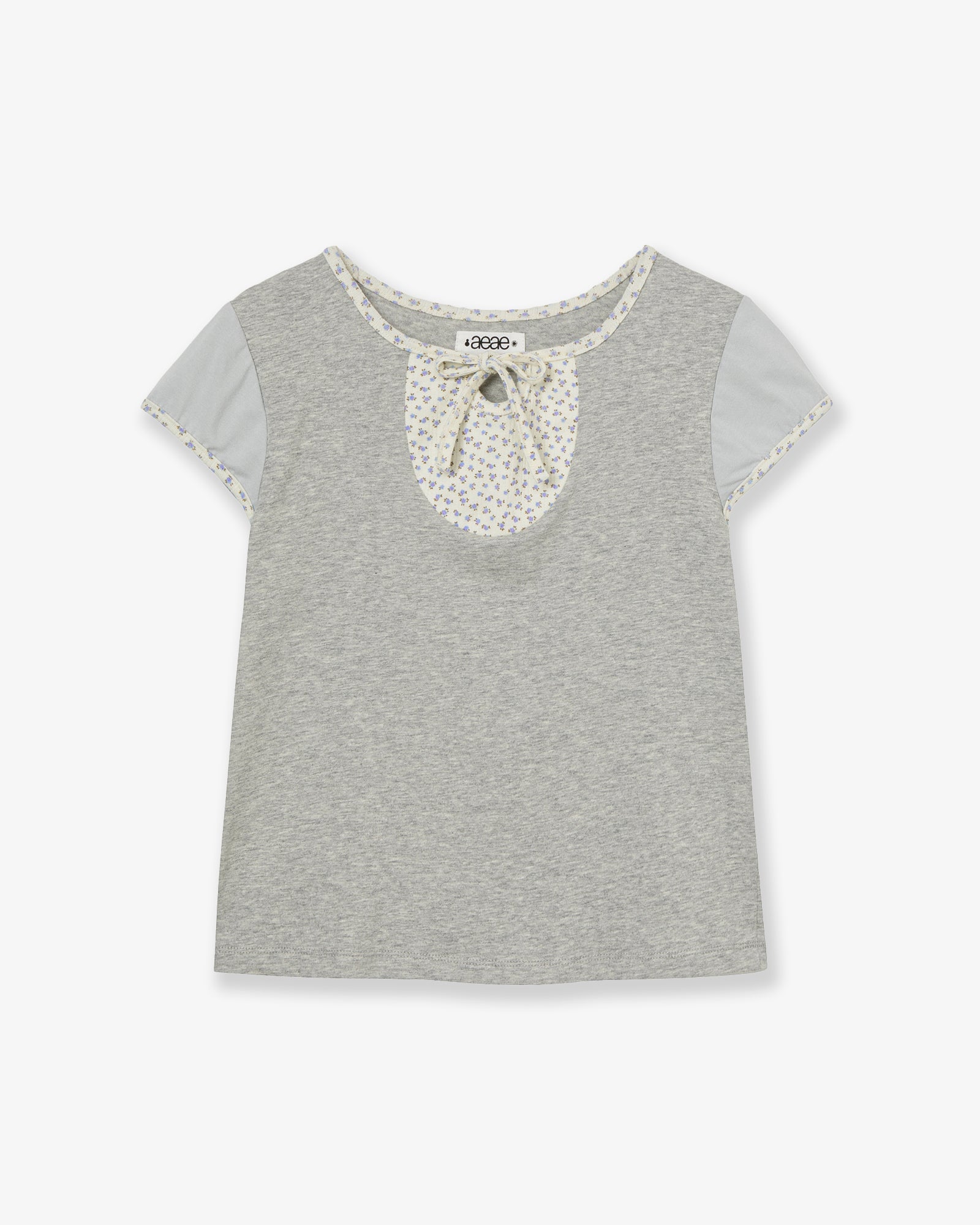 FLOWER BLOCK TEE [MELANGE GREY]