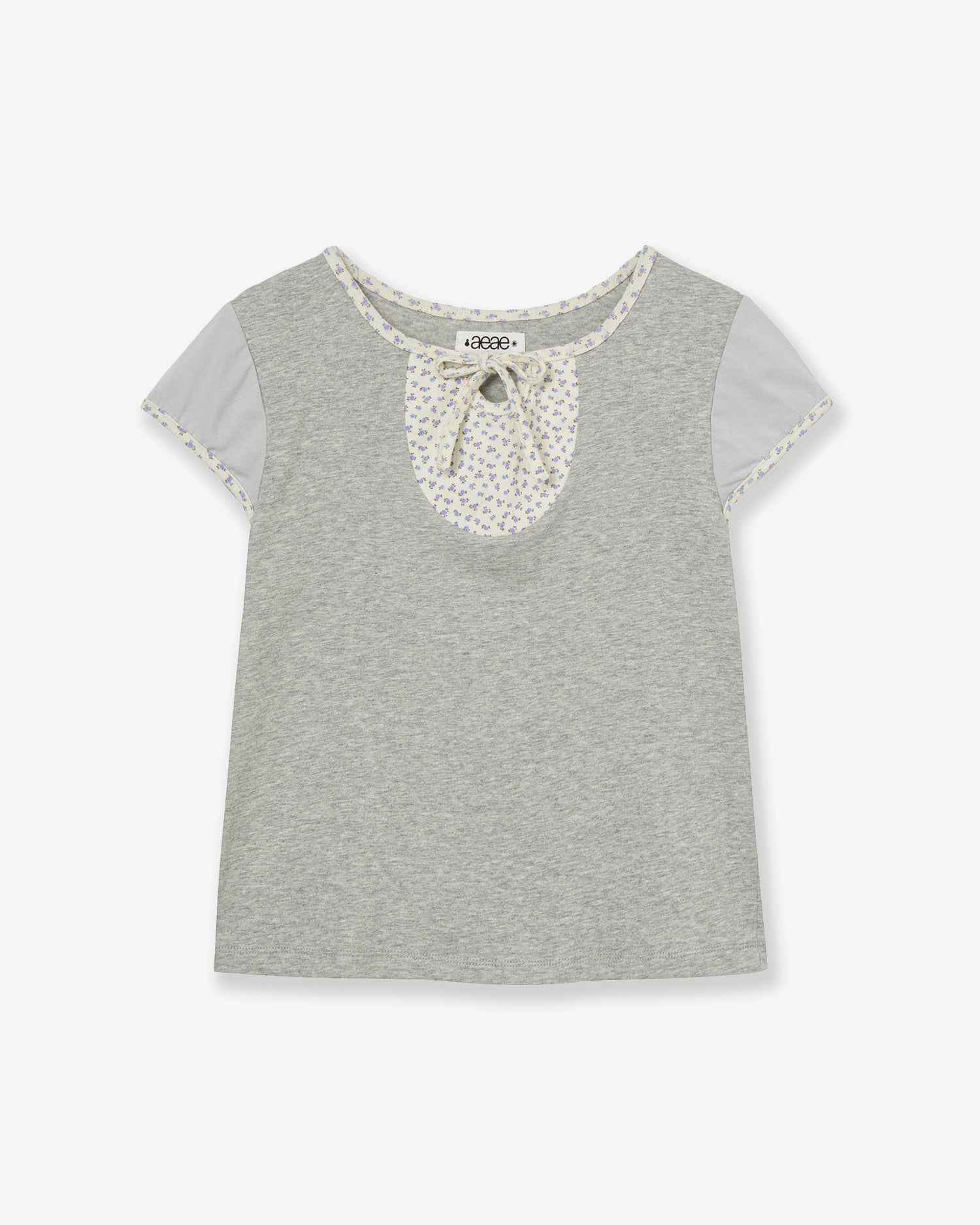 FLOWER BLOCK TEE [MELANGE GREY]