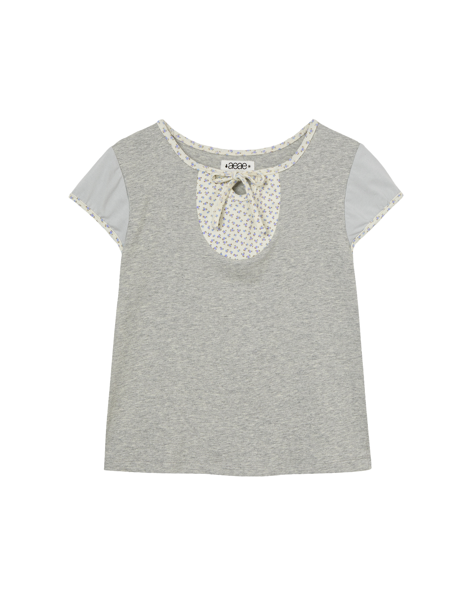 FLOWER BLOCK TEE [MELANGE GREY]
