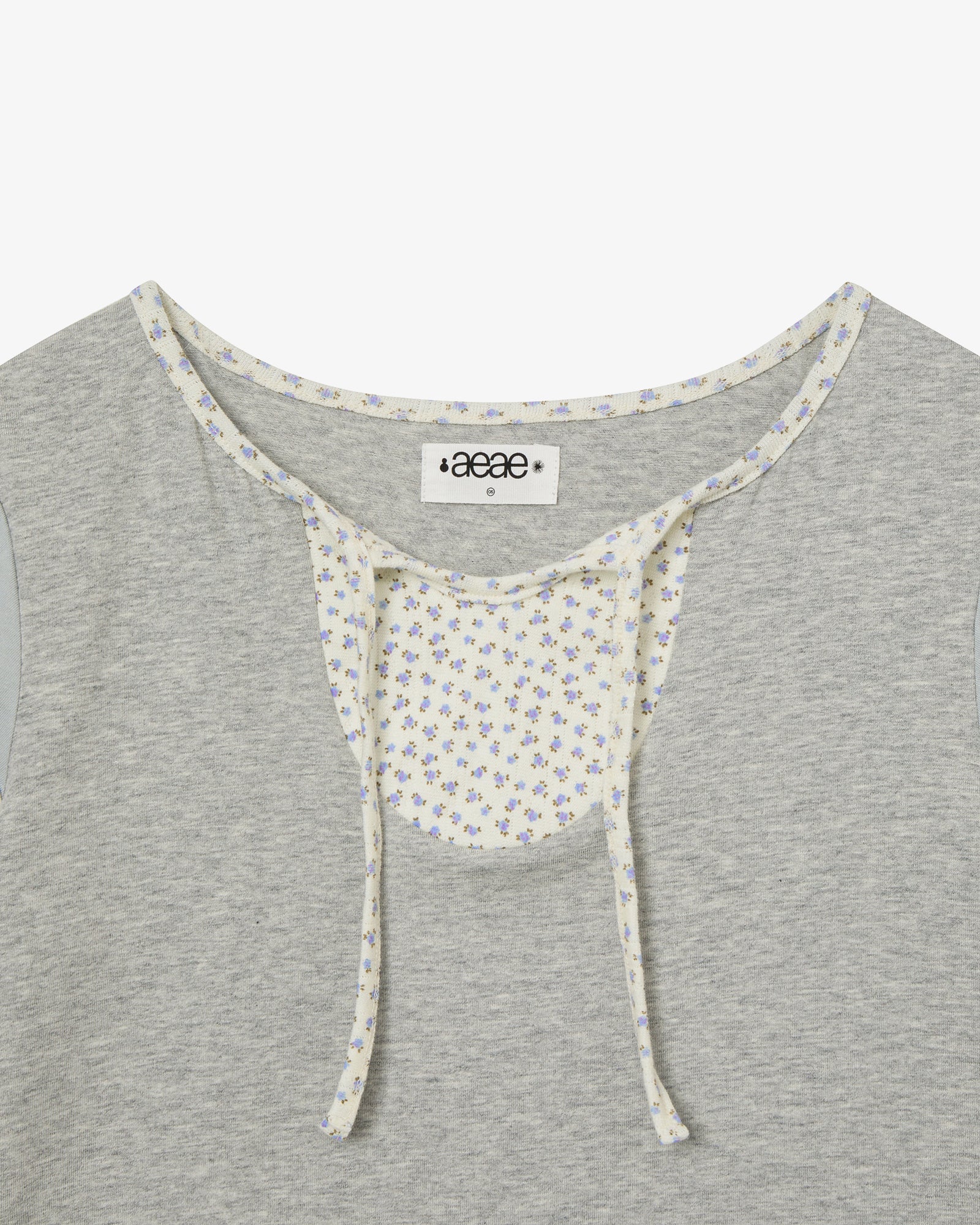FLOWER BLOCK TEE [MELANGE GREY]