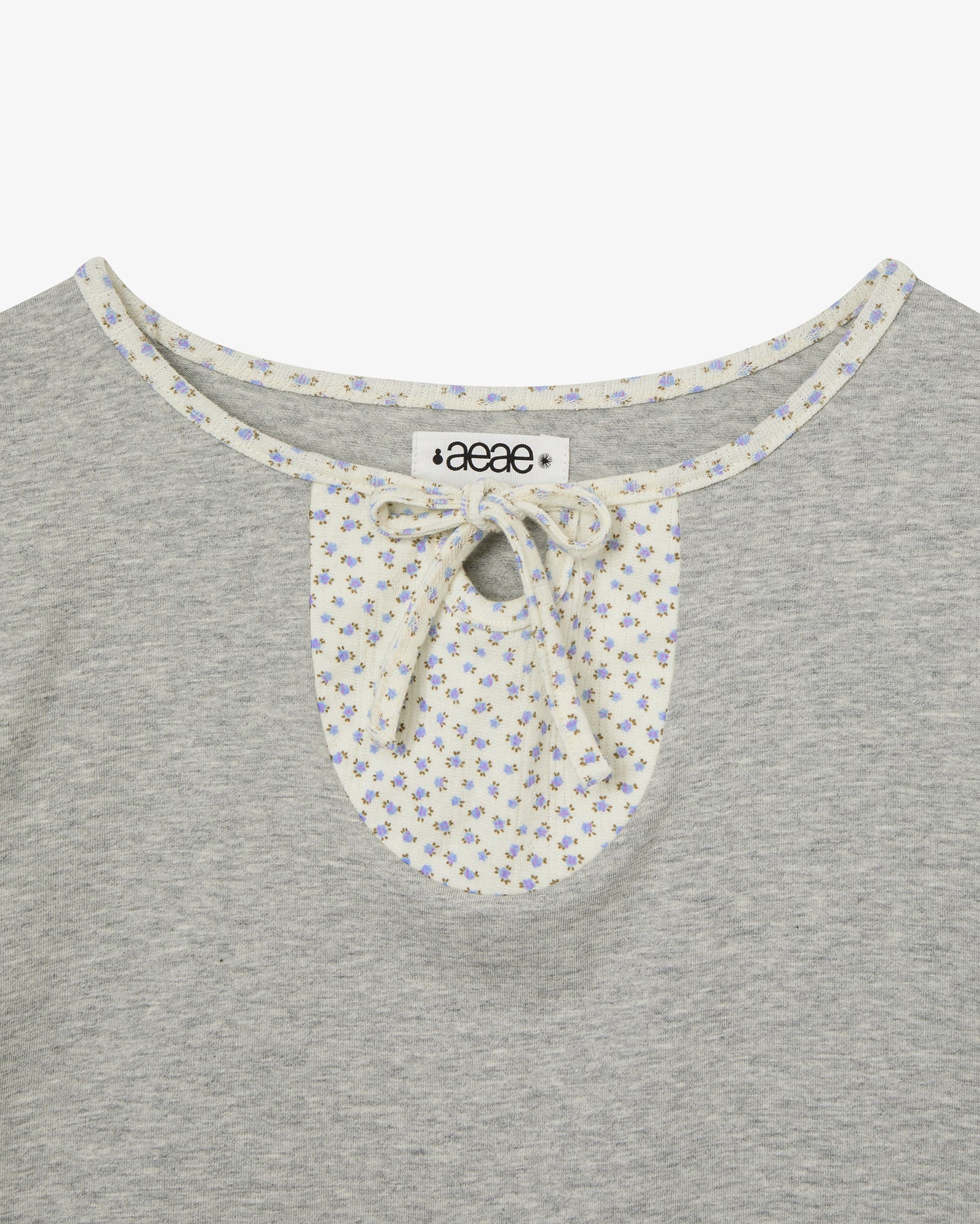 FLOWER BLOCK TEE [MELANGE GREY]